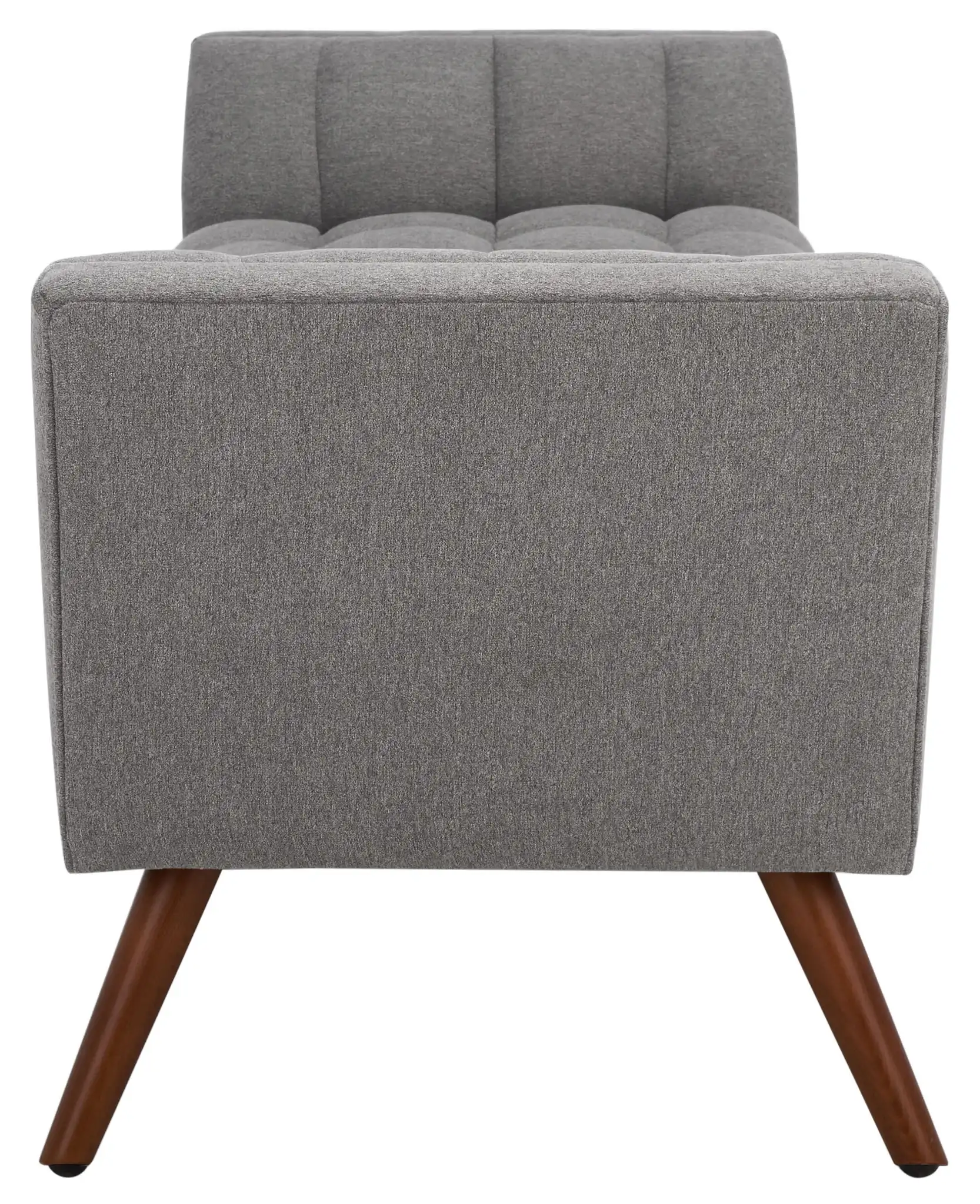 Damian Tufted Bench in Light Gray, detail view