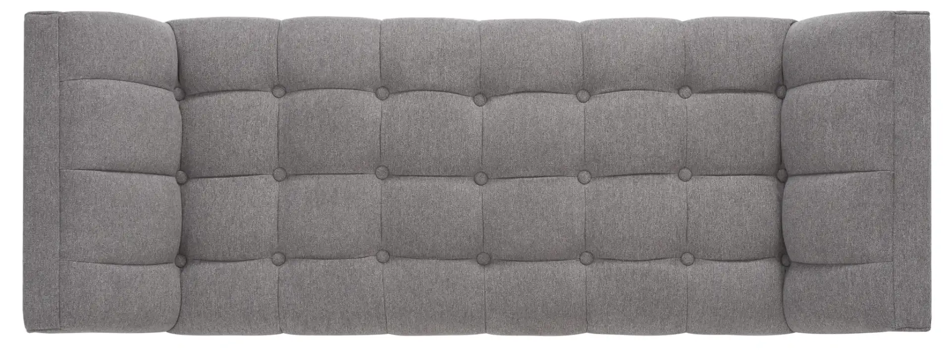Damian Tufted Bench in Light Gray, detail view