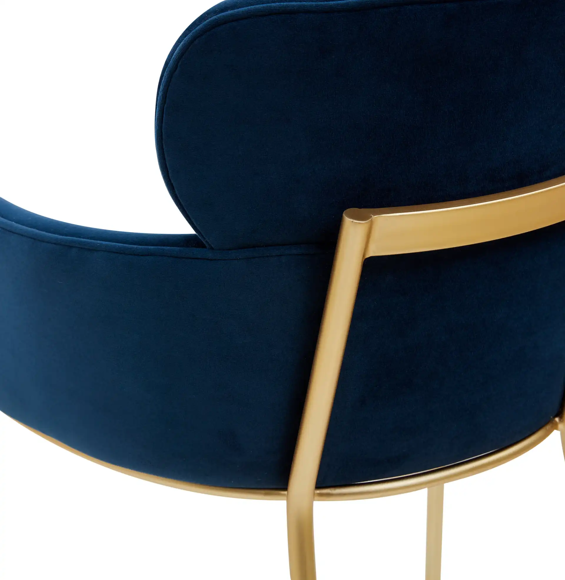 Charlize Velvet Counter Stool in Dark Gray / Gold in a styled room
