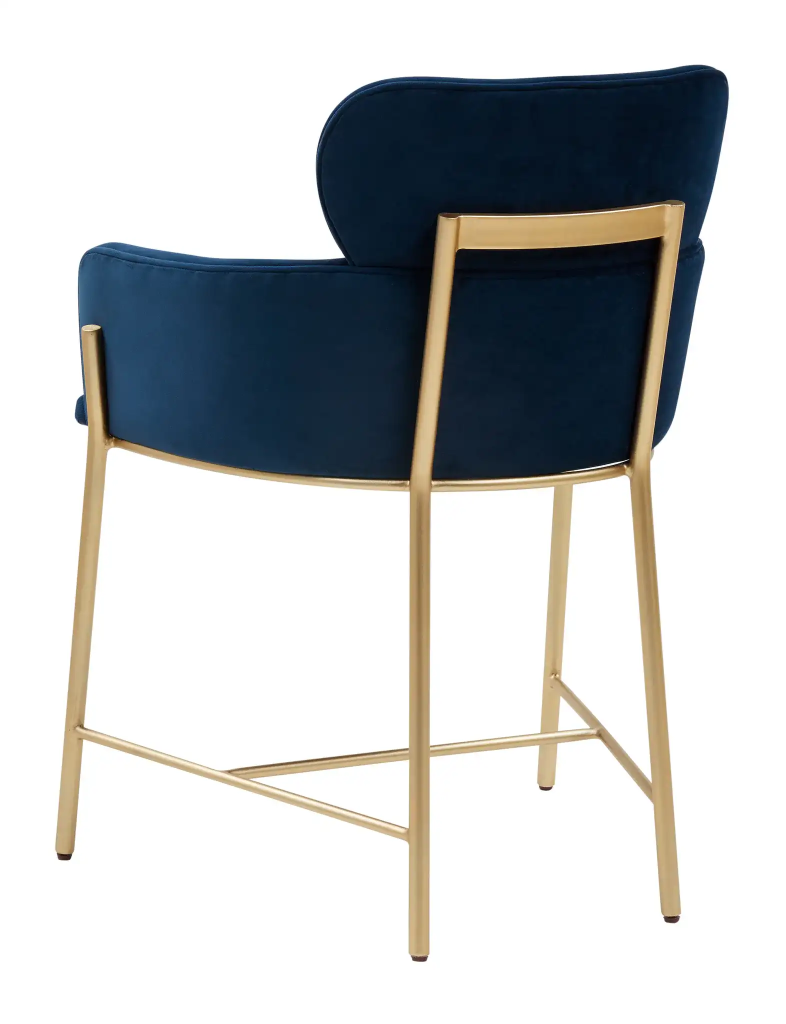 Charlize Velvet Dining Chair in Navy / Gold, detail view