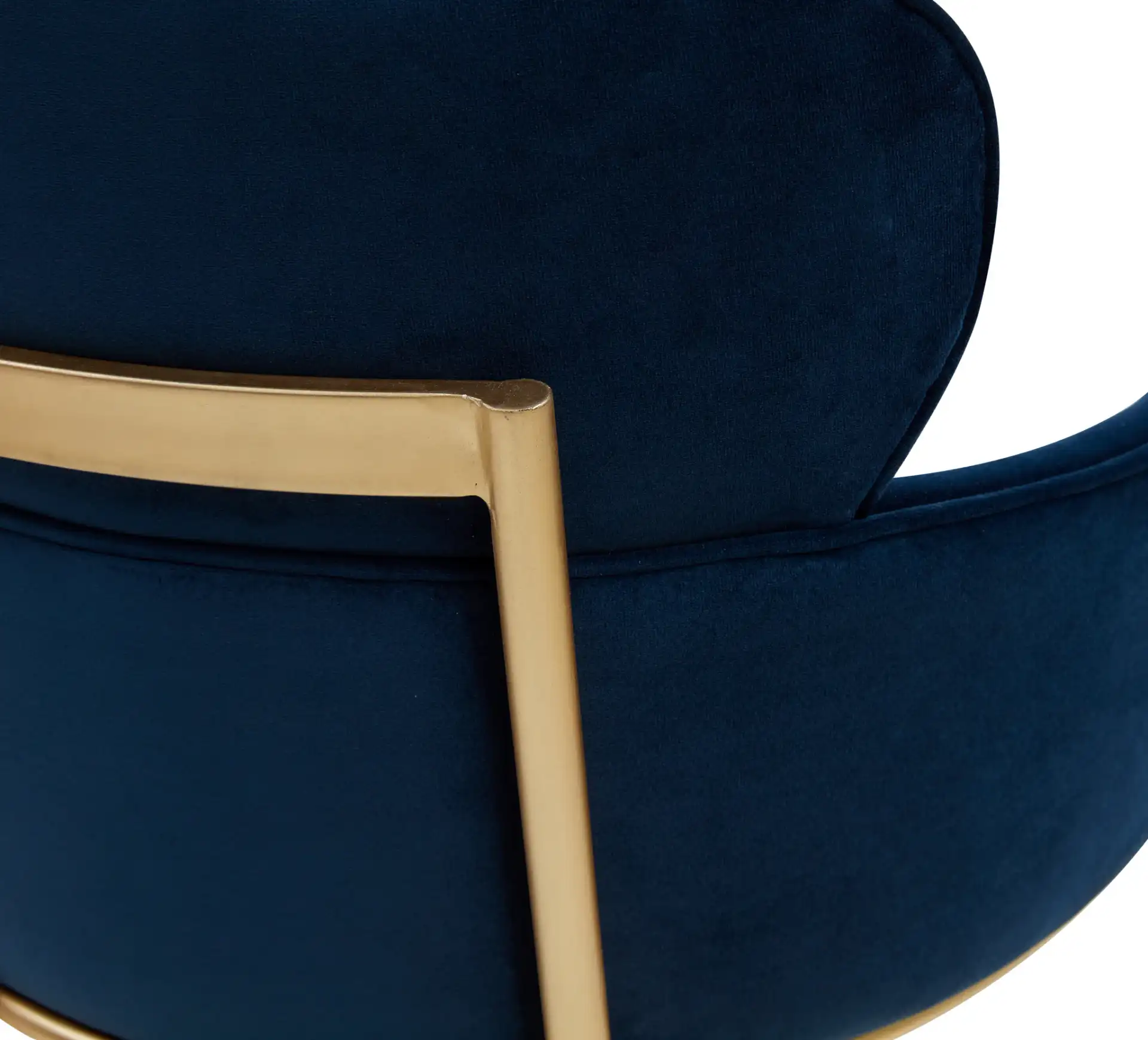 Charlize Velvet Dining Chair in Navy / Gold in a styled room