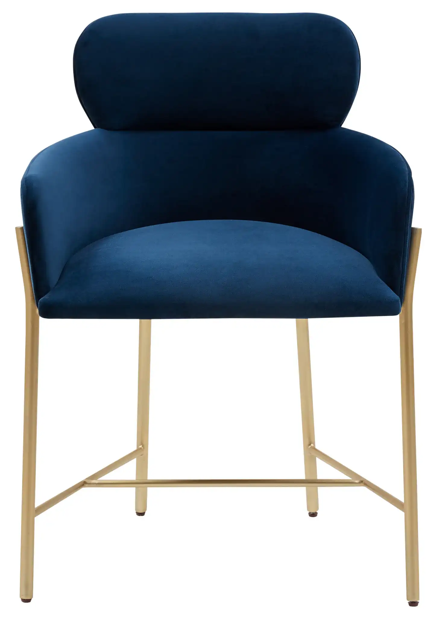 Charlize Velvet Dining Chair in Navy / Gold, detail view