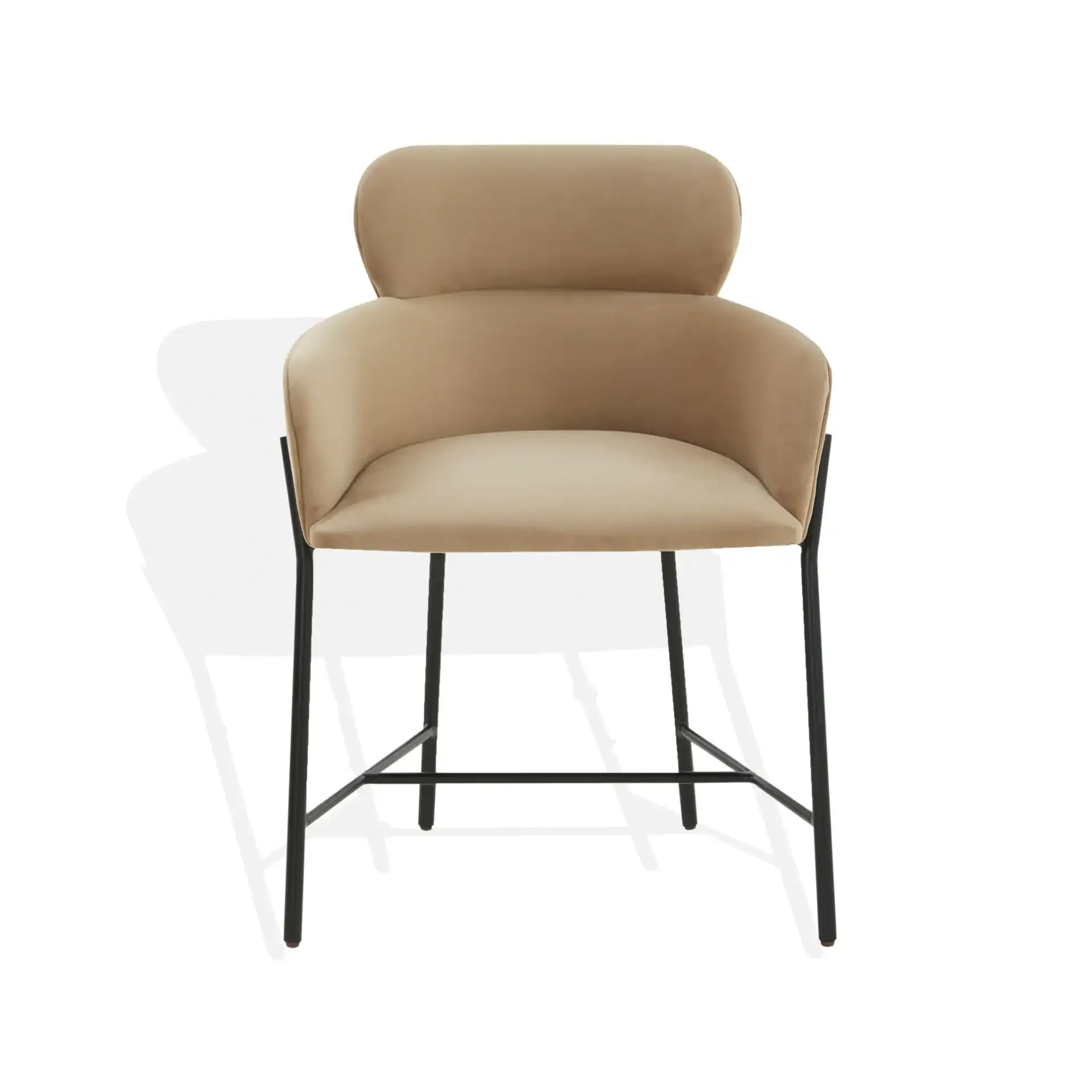 Charlize Velvet Dining Chair in Navy / Gold, detail view