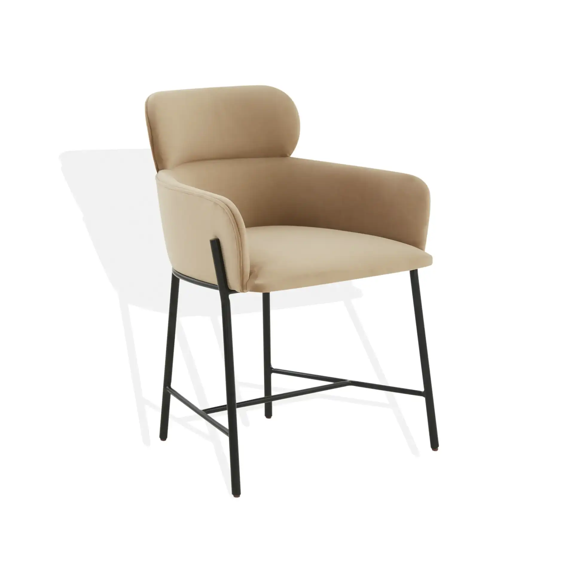 Charlize Velvet Dining Chair in Navy / Gold, detail view