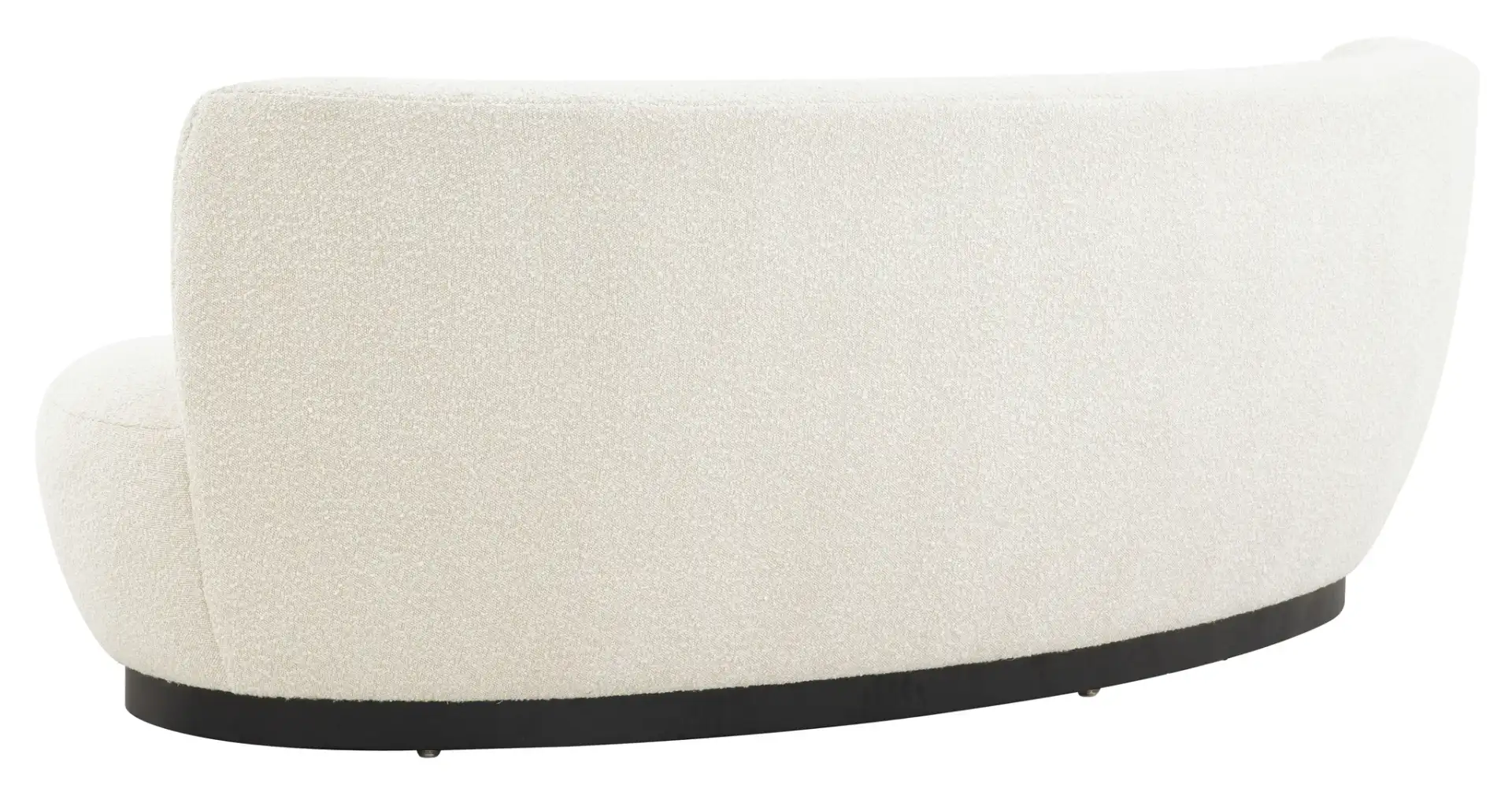 Stevie Boucle Curved Back Sofa in Ivory, detail view
