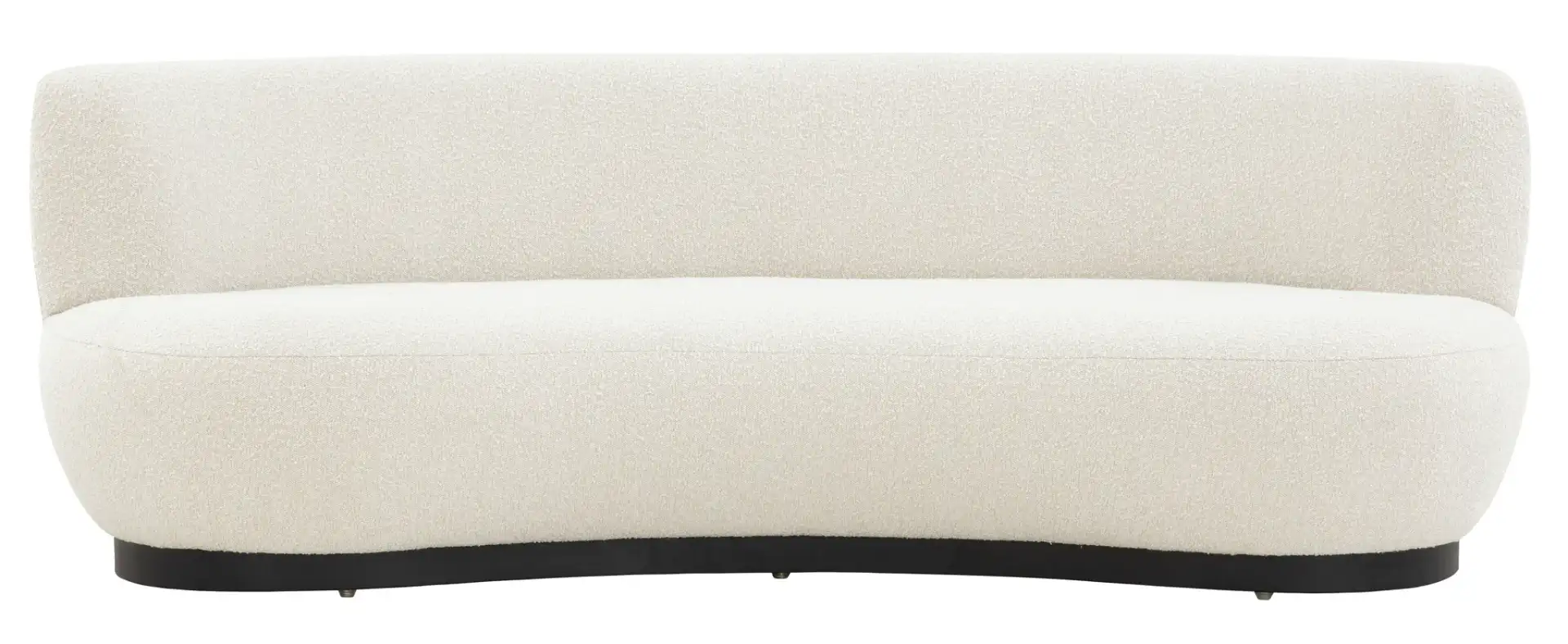 Stevie Boucle Curved Back Sofa in Ivory
