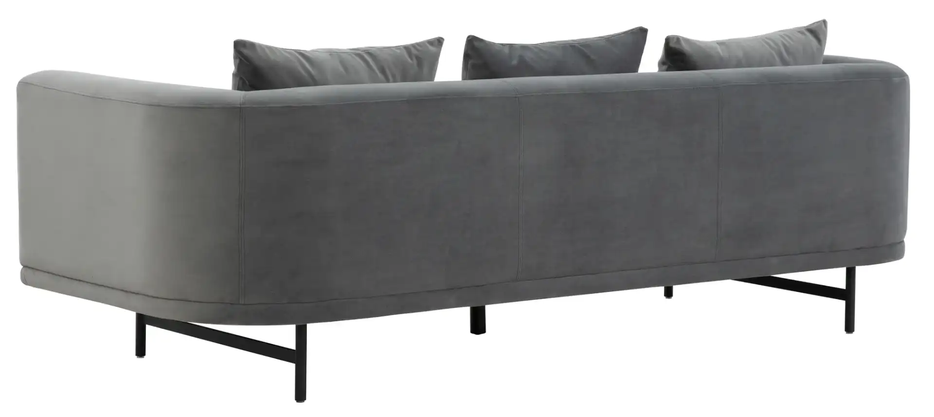 Marcy Velvet Sofa in Grey, detail view