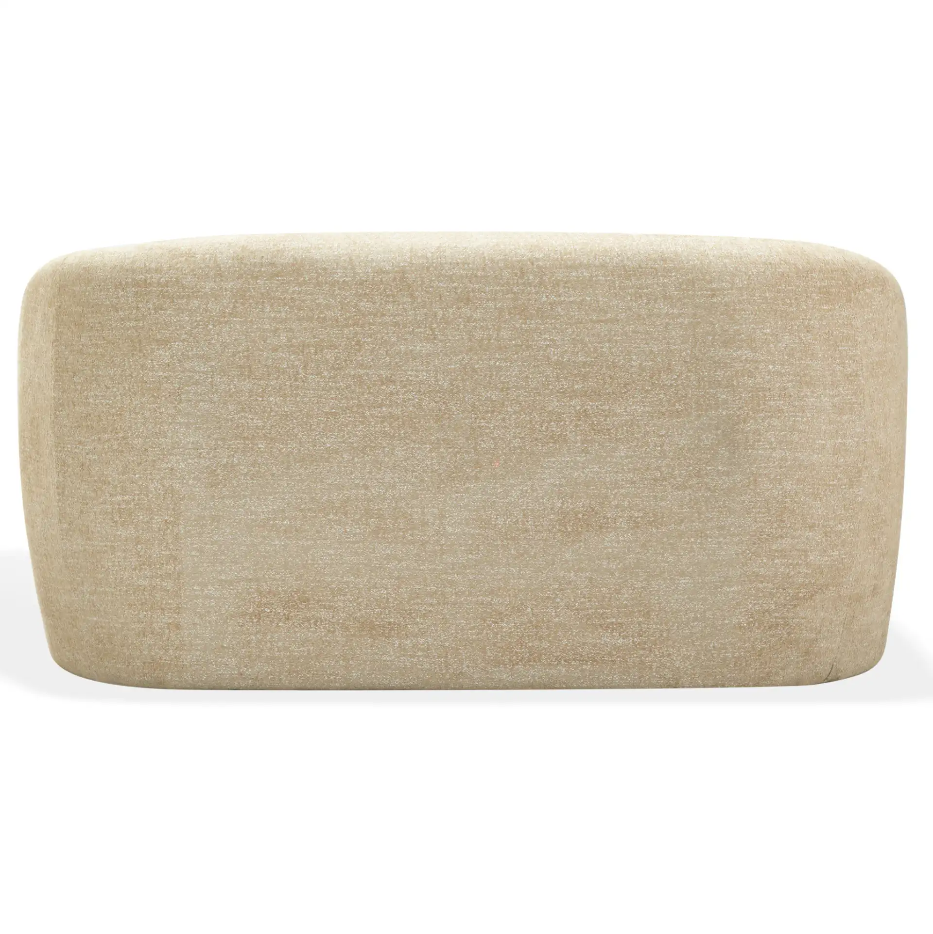 Zhao Curved Loveseat in Light Brown, detail view
