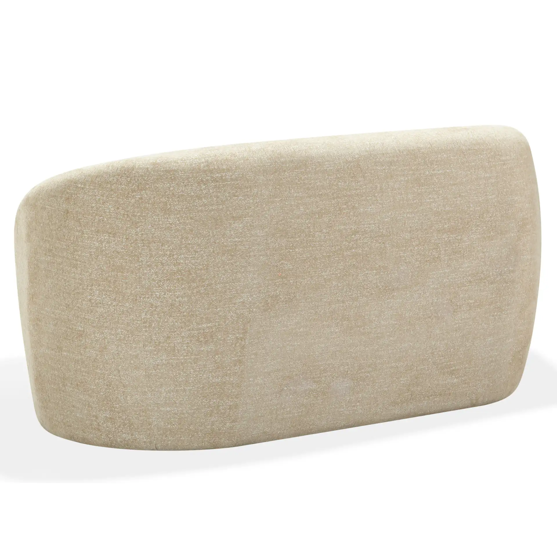 Zhao Curved Loveseat in Light Brown, detail view