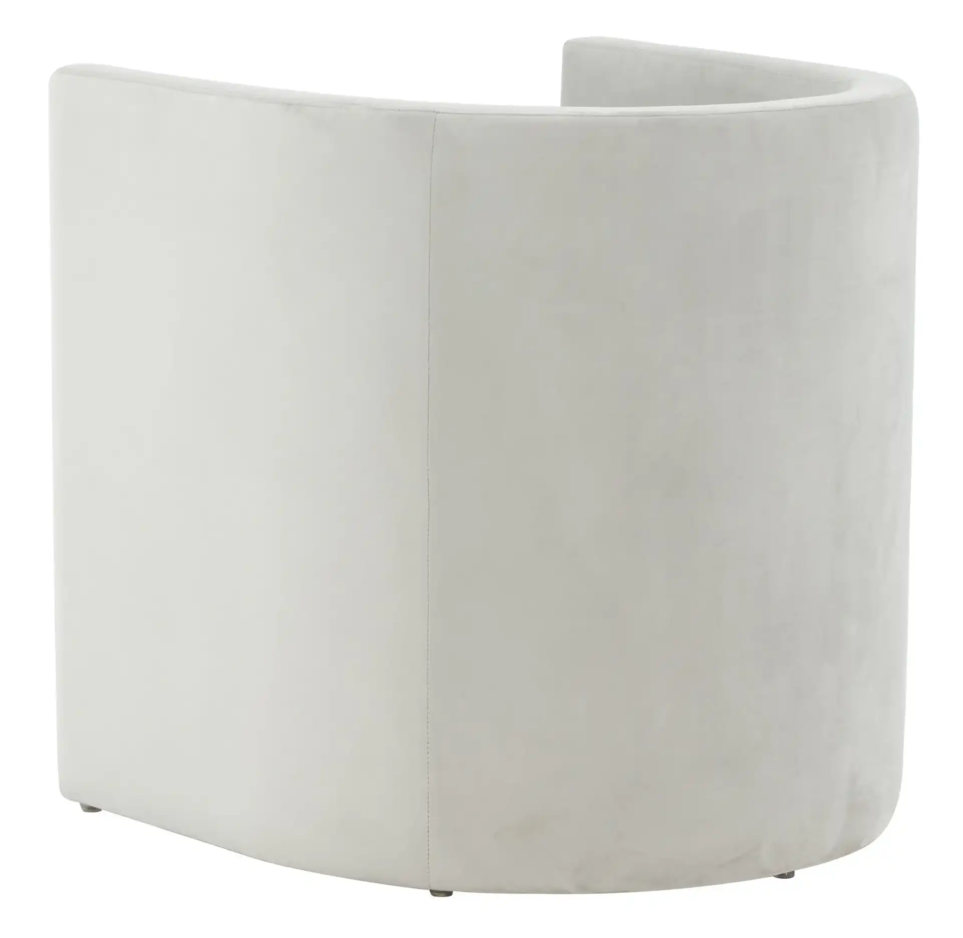 Rosabeth Curved Dining Chair in Light Gray, detail view