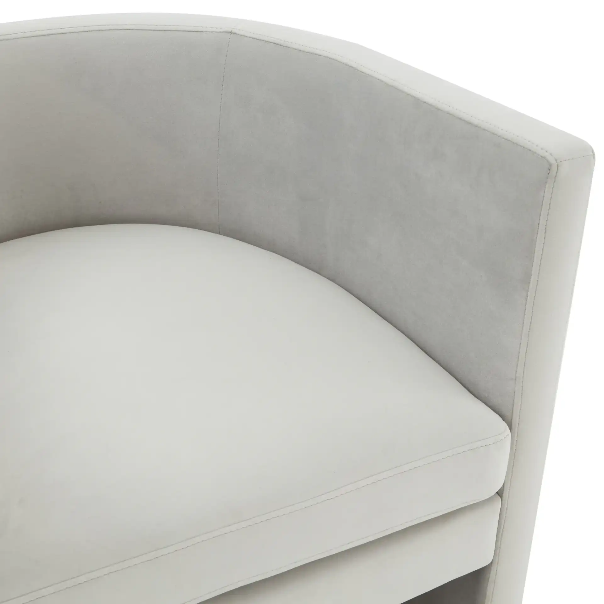 Rosabeth Curved Dining Chair in Light Gray in a styled room