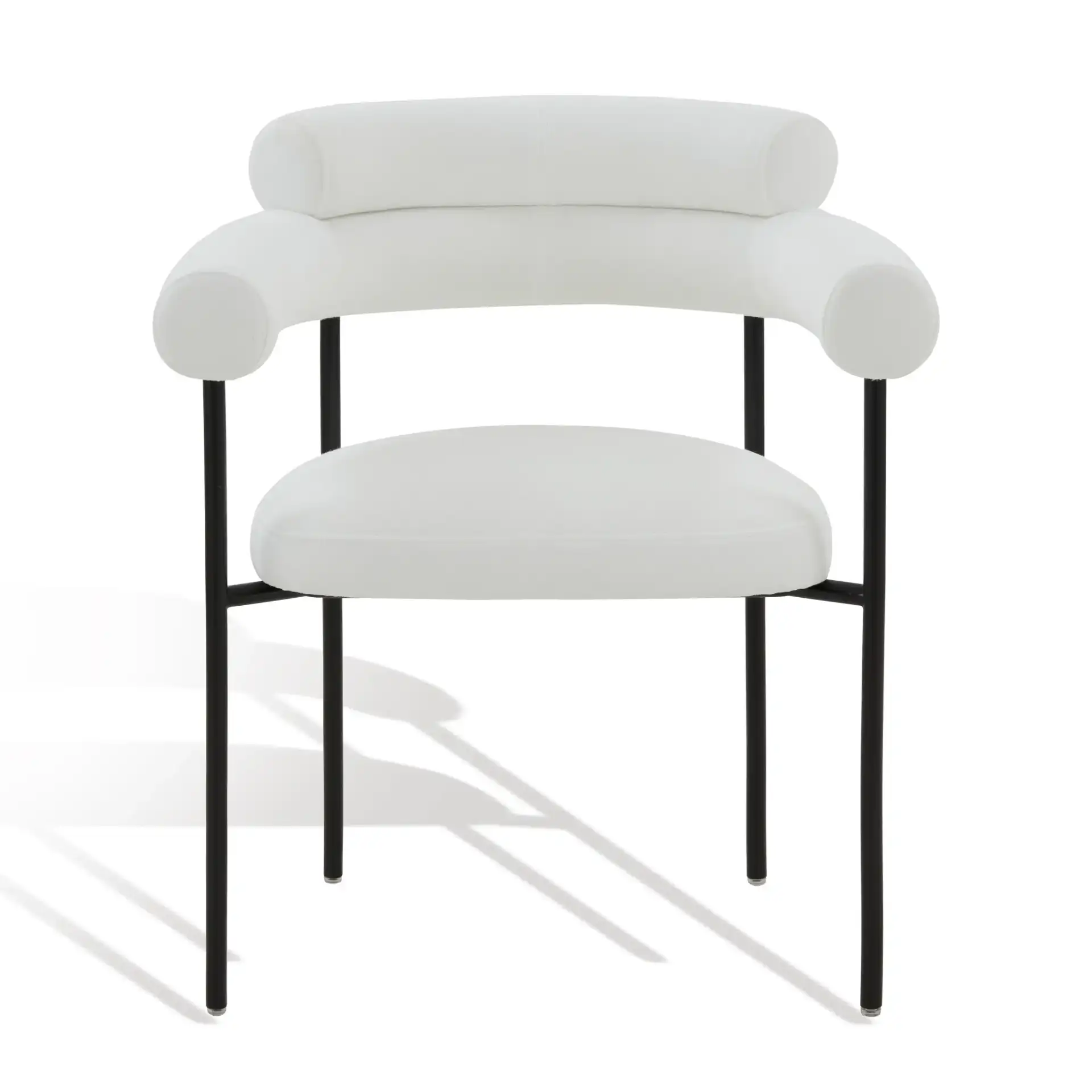 Jaslene Curved Back Dining Chair in Black, detail view