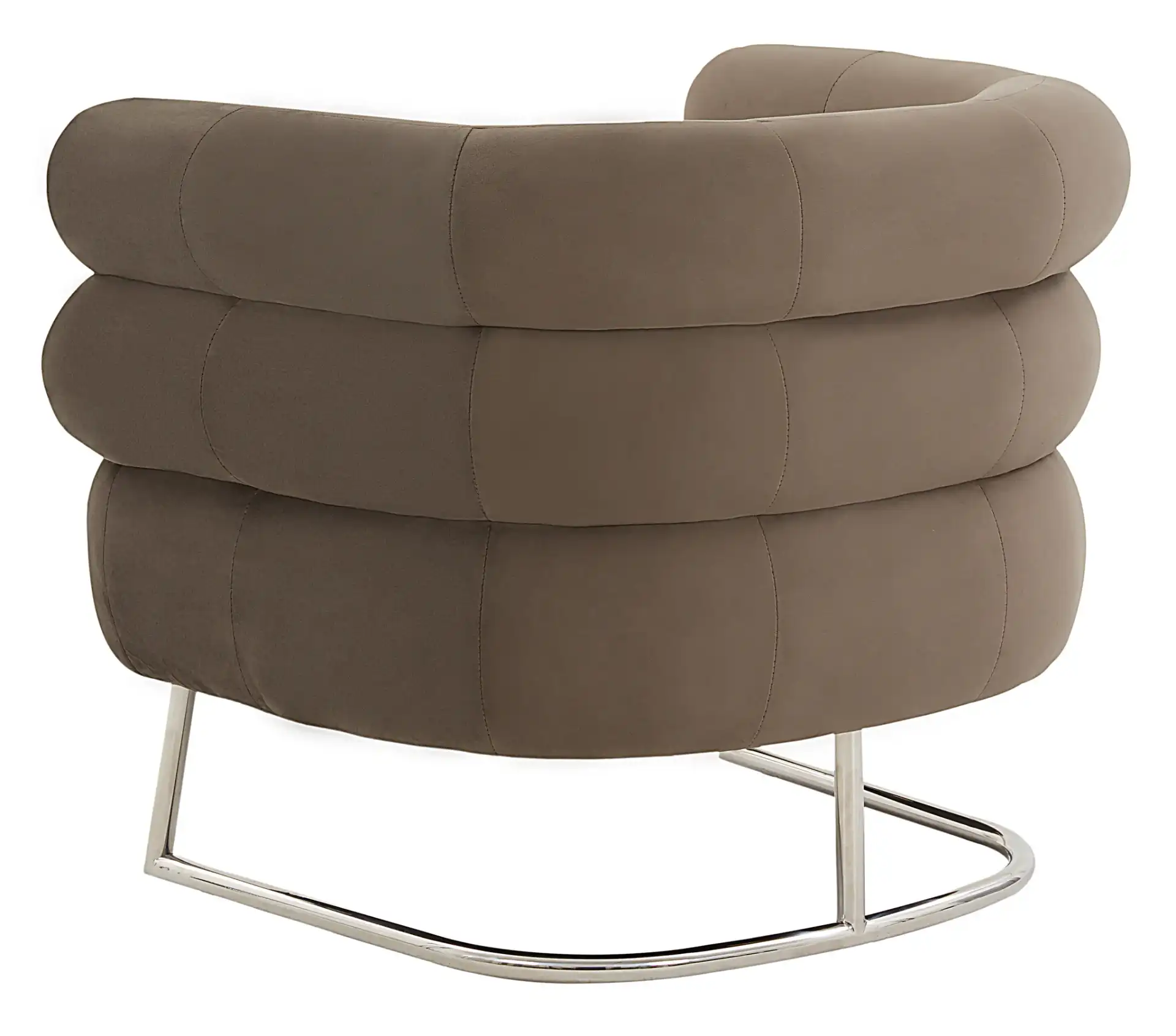 Jacobson Modern Accent Chair in Dark Brown / Silver, detail view