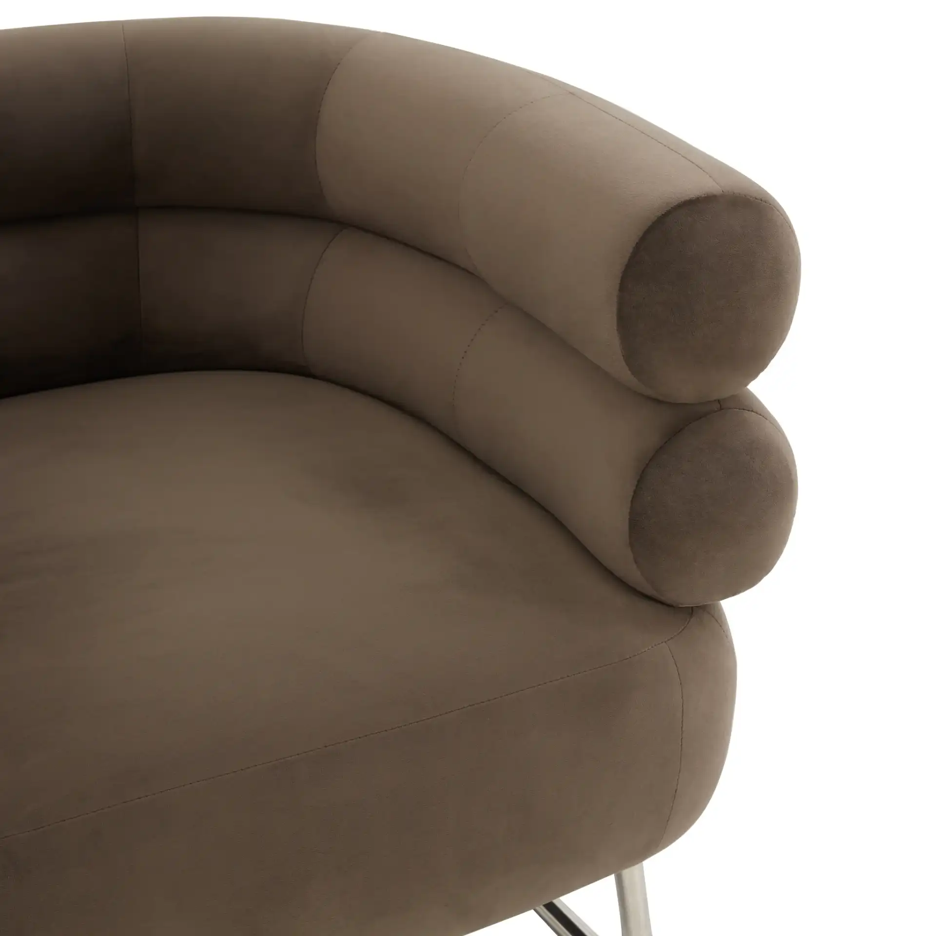 Jacobson Modern Accent Chair in Dark Brown / Silver in a styled room