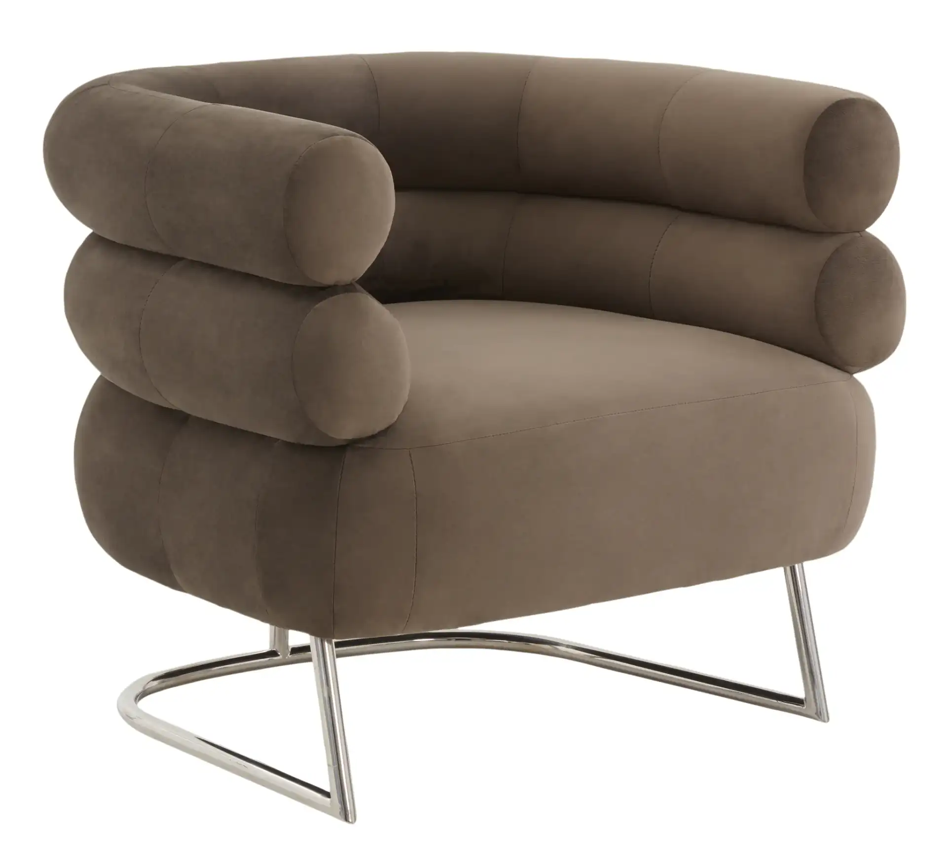Jacobson Modern Accent Chair in Dark Brown / Silver