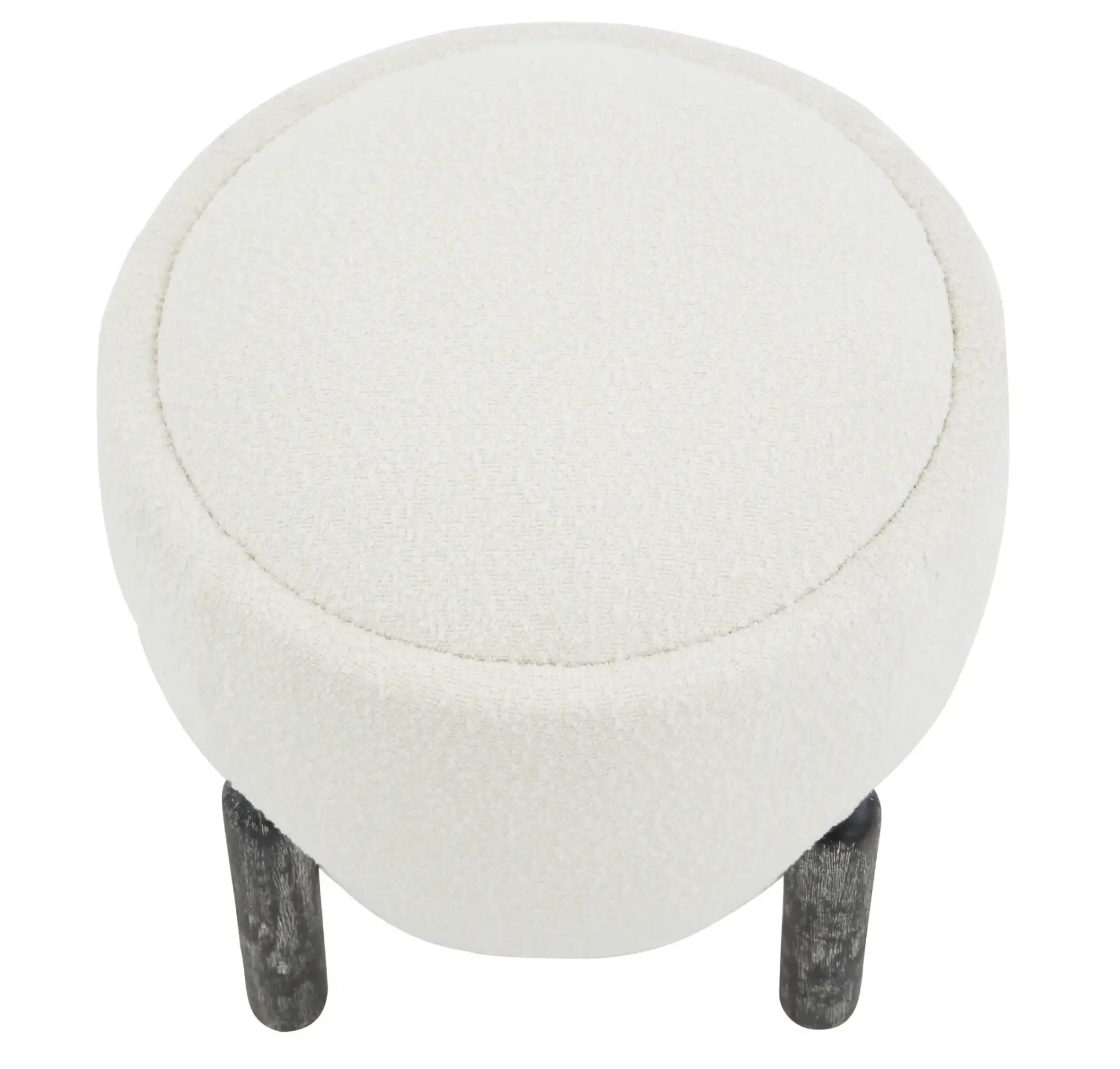 Clarabella Upholstered Ottoman in Brown / Black, detail view