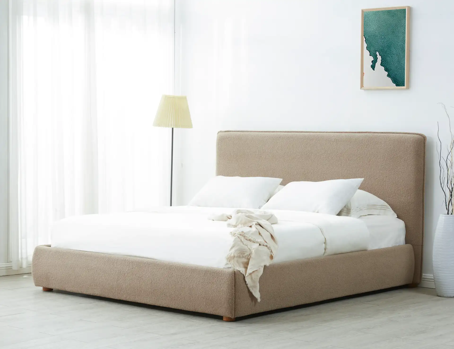 Callahan Bed in Brown / Walnut in a styled room
