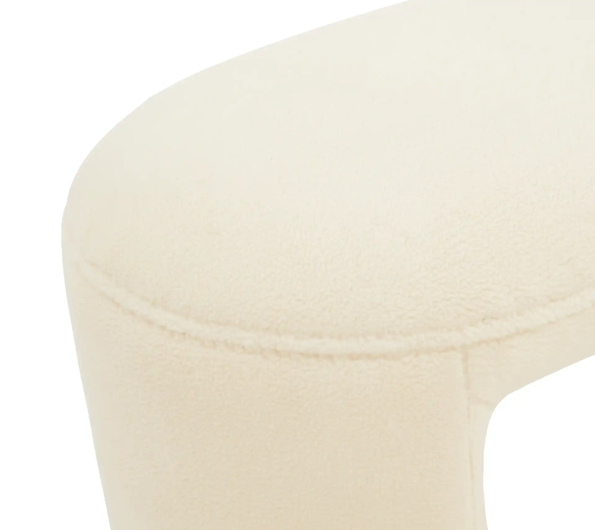 Vivie Faux Shearling Bench in Ivory in a styled room