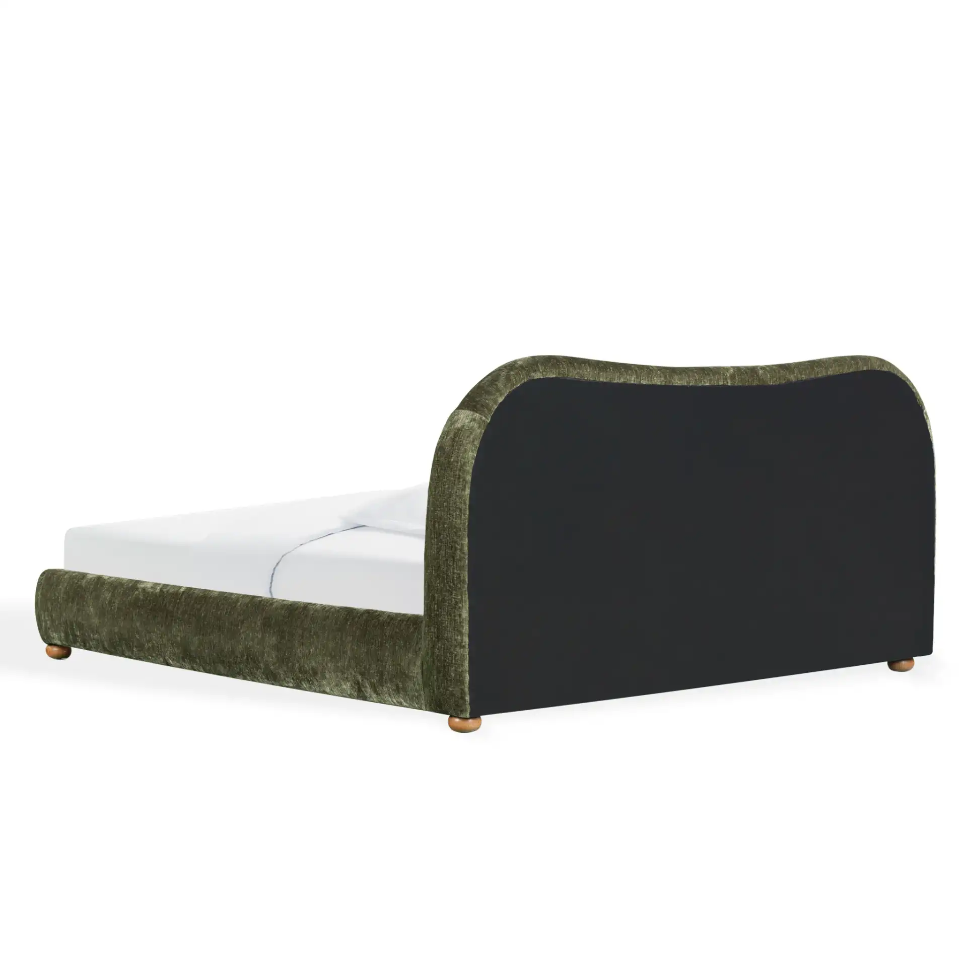 Beccarose Bed in Dark Green / Walnut, detail view