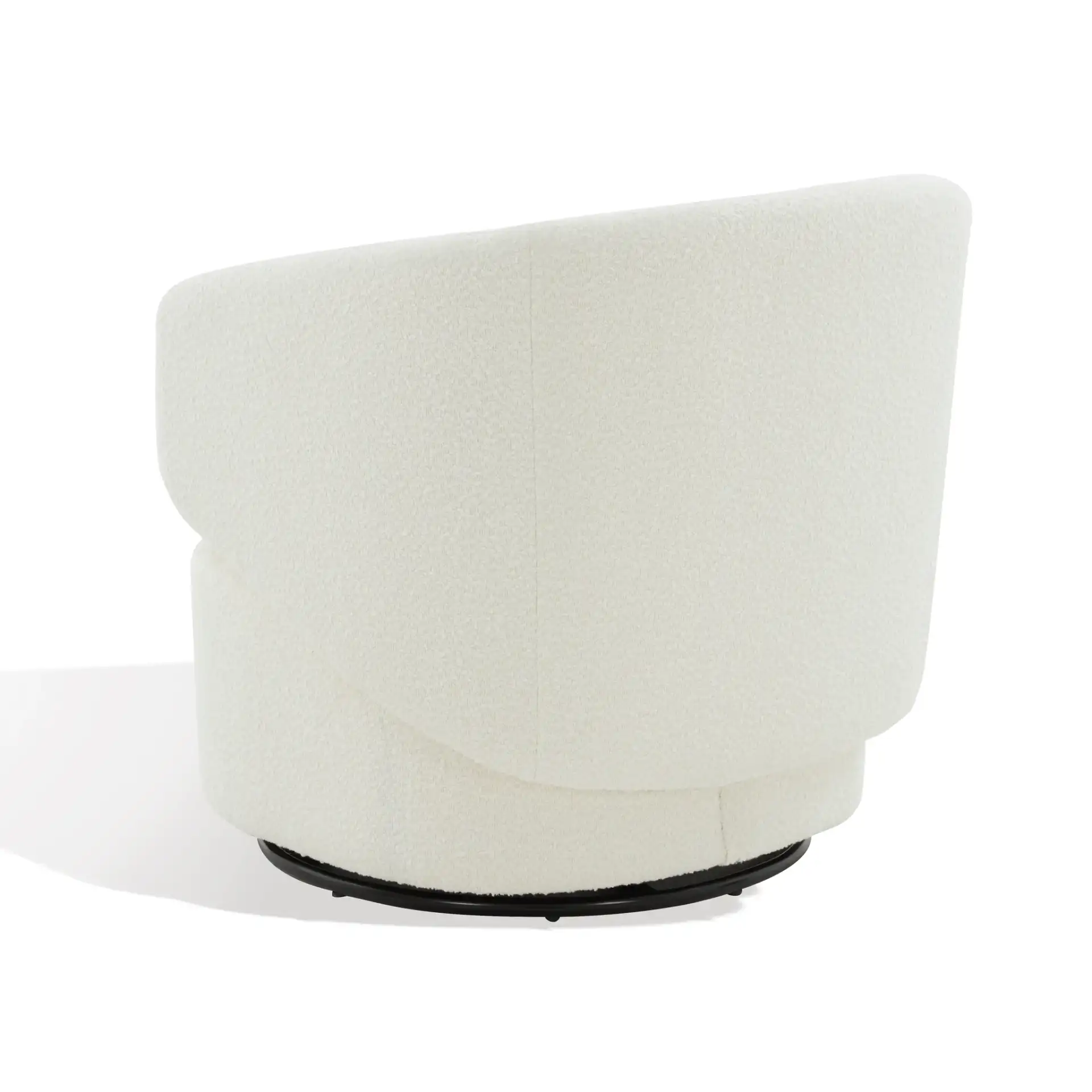 Phyllis Boucle Swivel Chair in Black, detail view