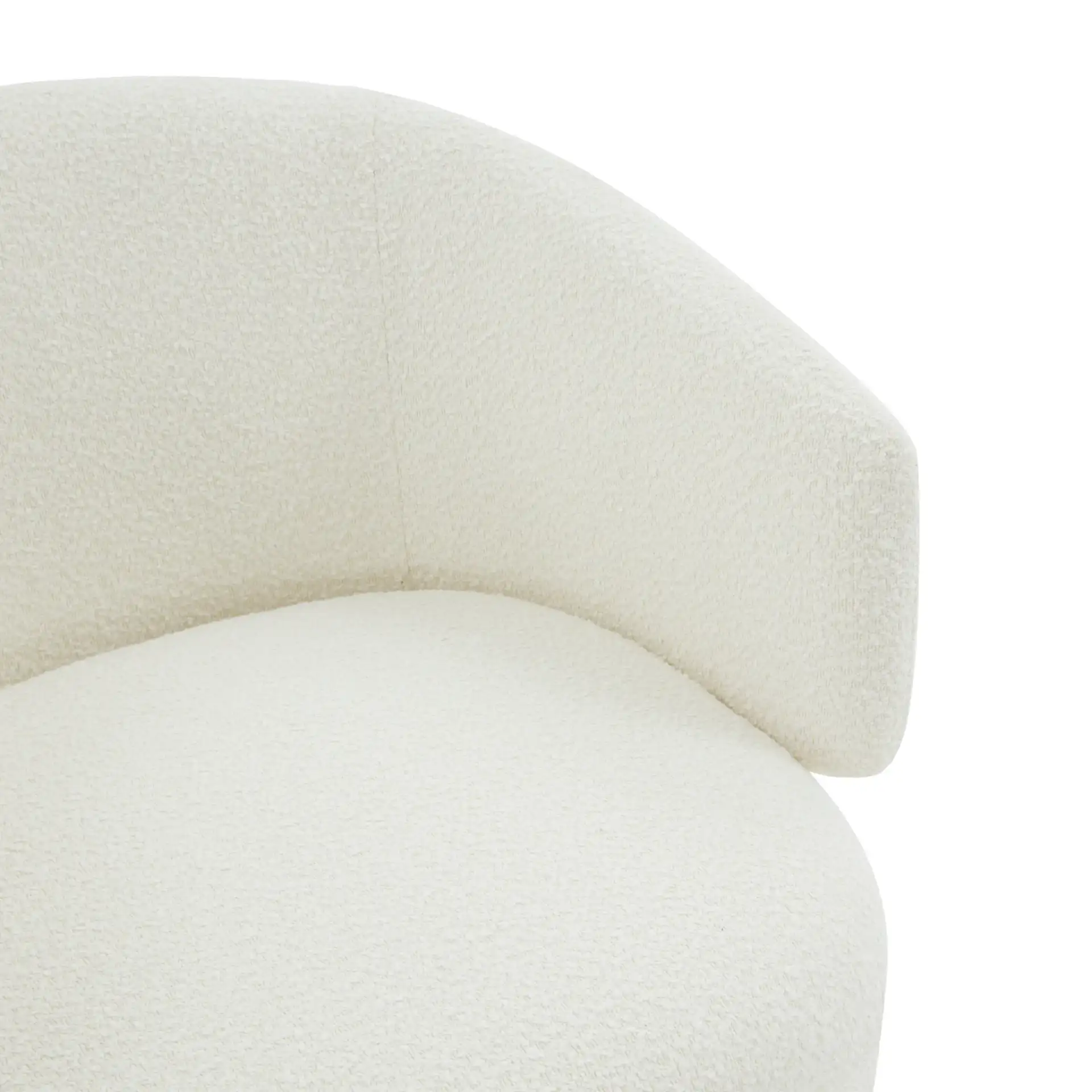 Phyllis Boucle Swivel Chair in Black in a styled room