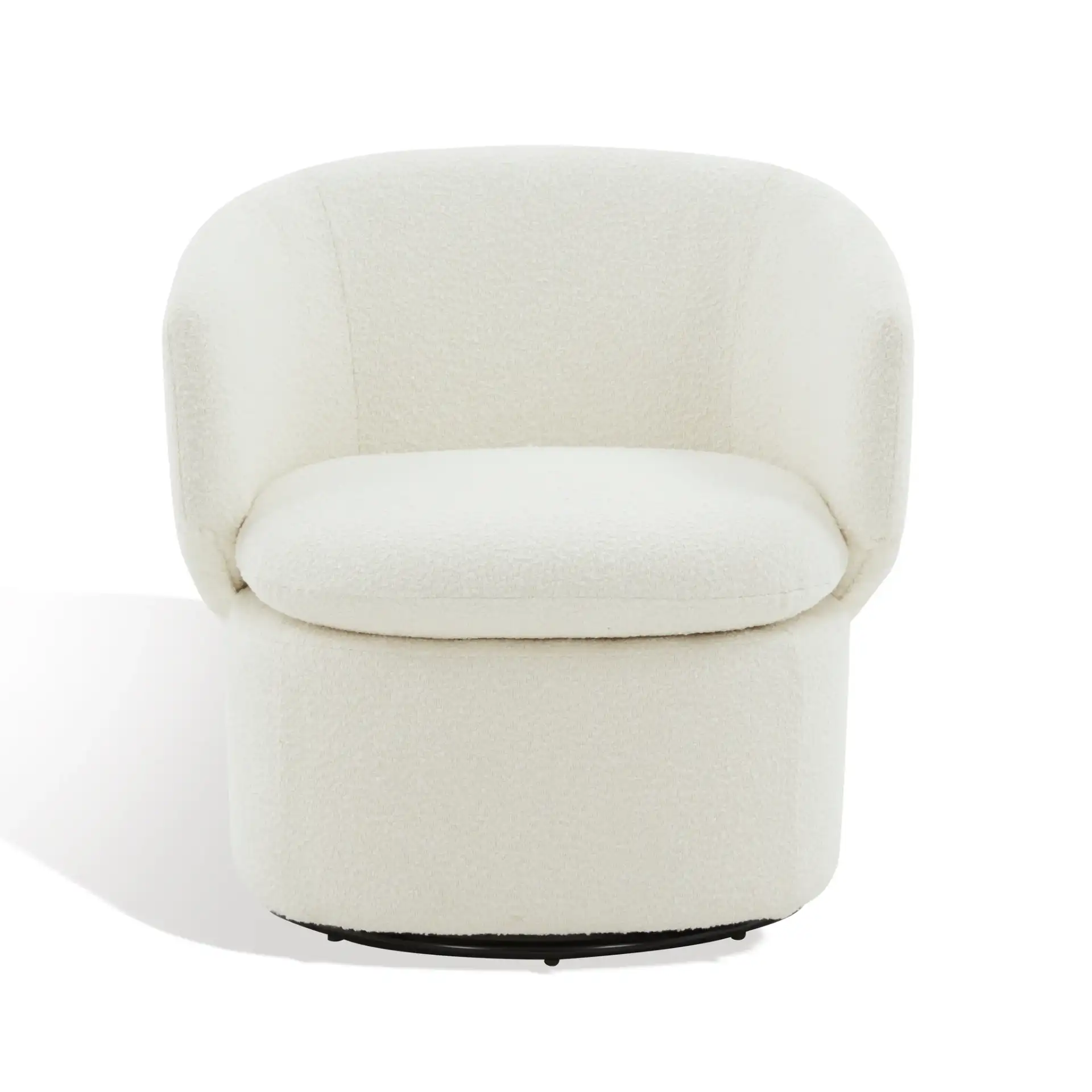Phyllis Boucle Swivel Chair in Black, detail view
