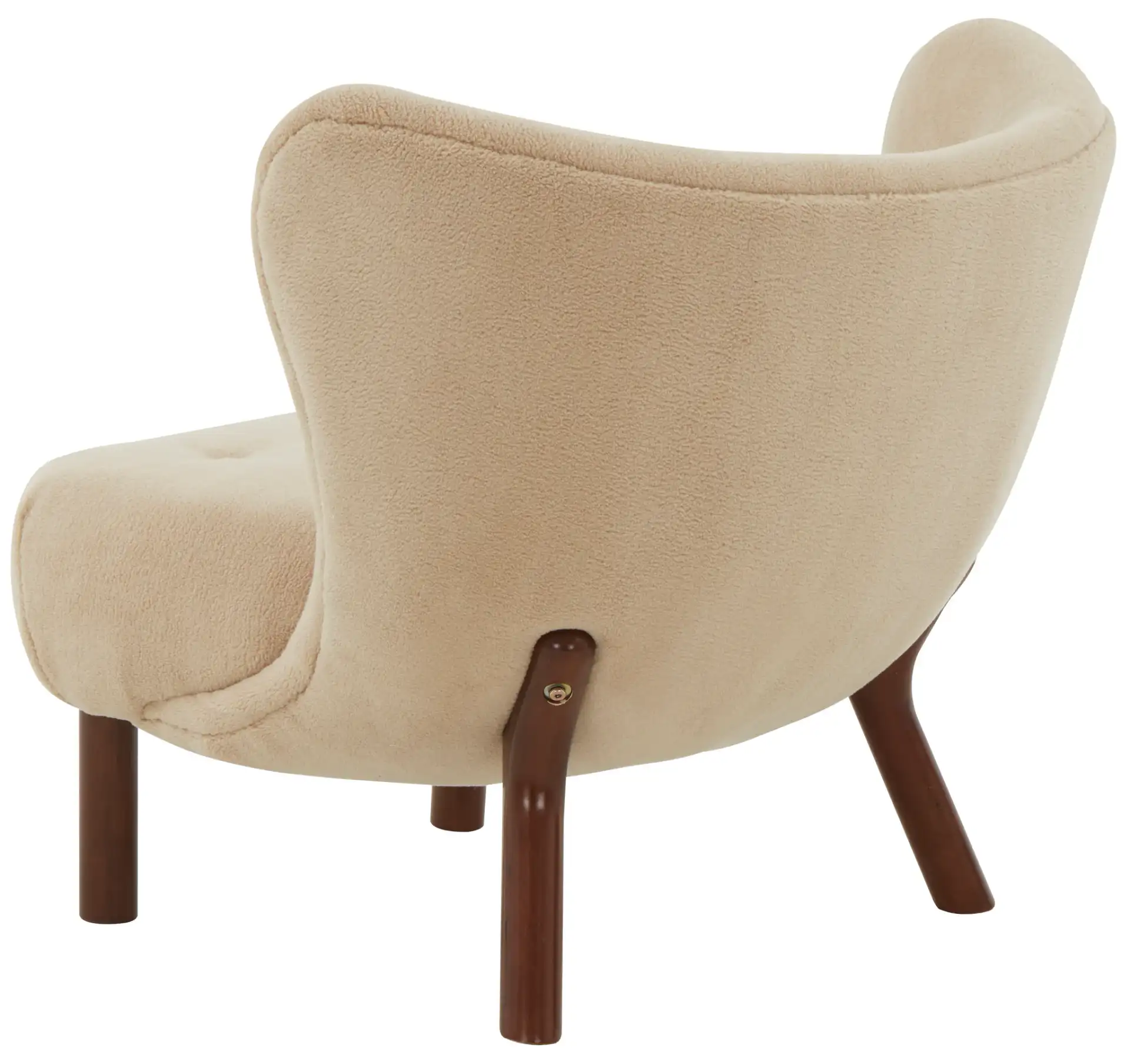 Gabriel Modern Wingback Chair in Tan / Dark Brown, detail view