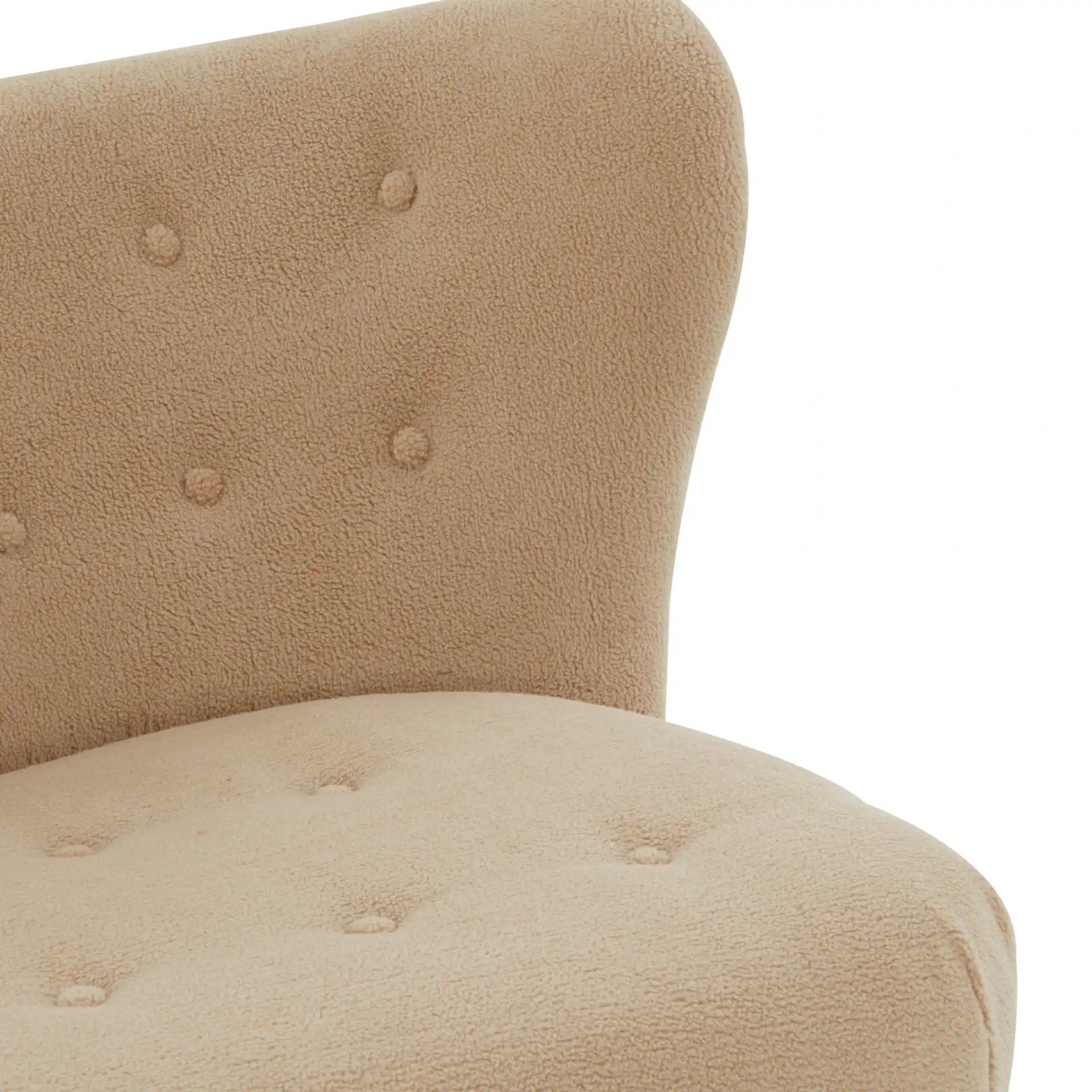 Gabriel Modern Wingback Chair in Tan / Dark Brown in a styled room