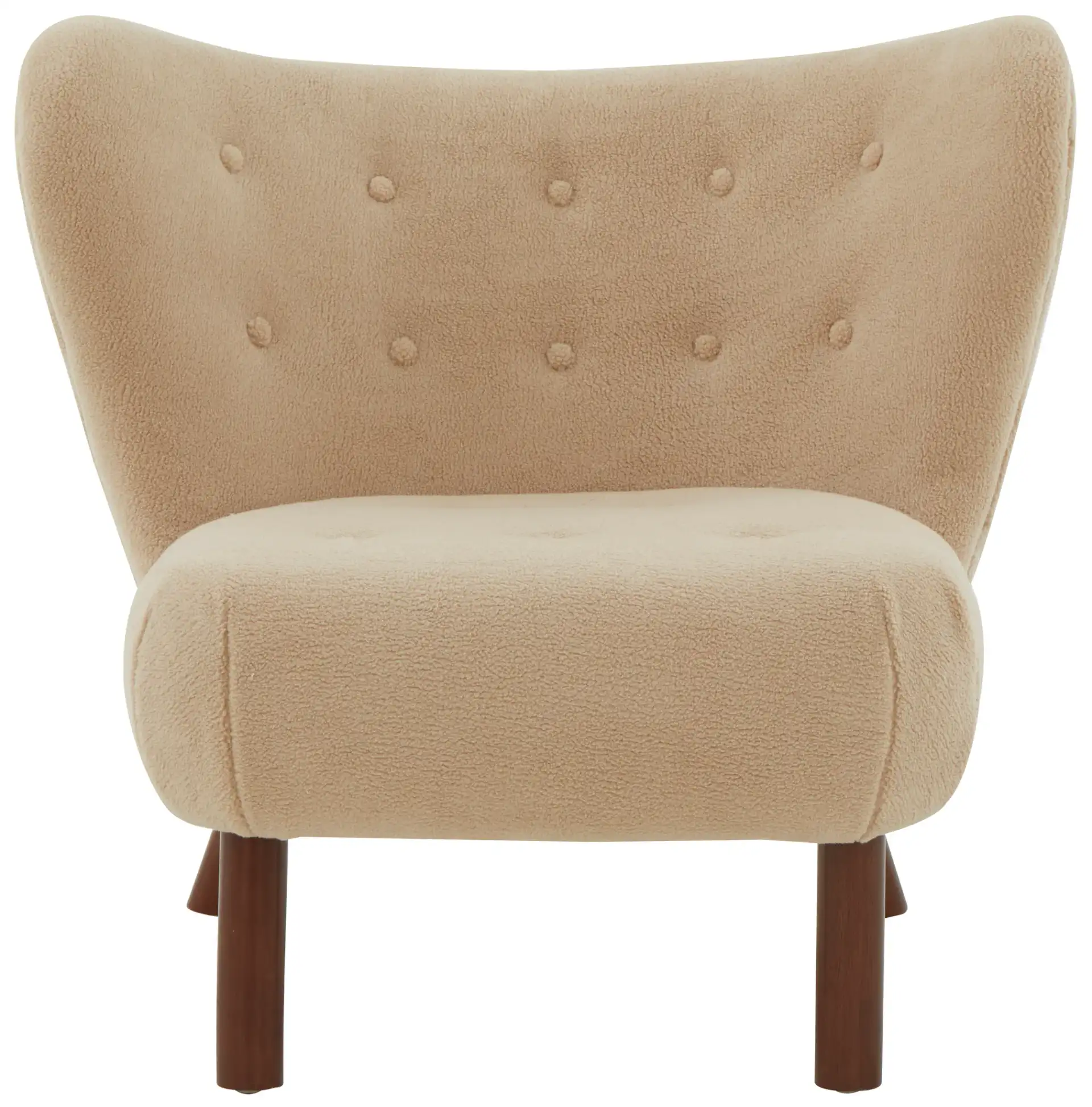 Gabriel Modern Wingback Chair in Ivory / Dark Brown