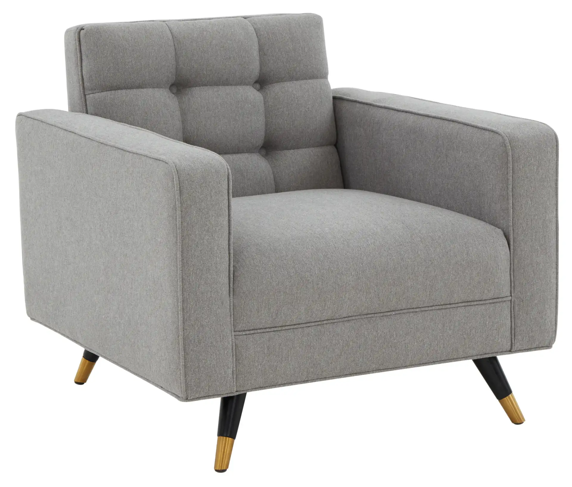 Bradson Tufted Back Accent Chair in Light Gray / Black