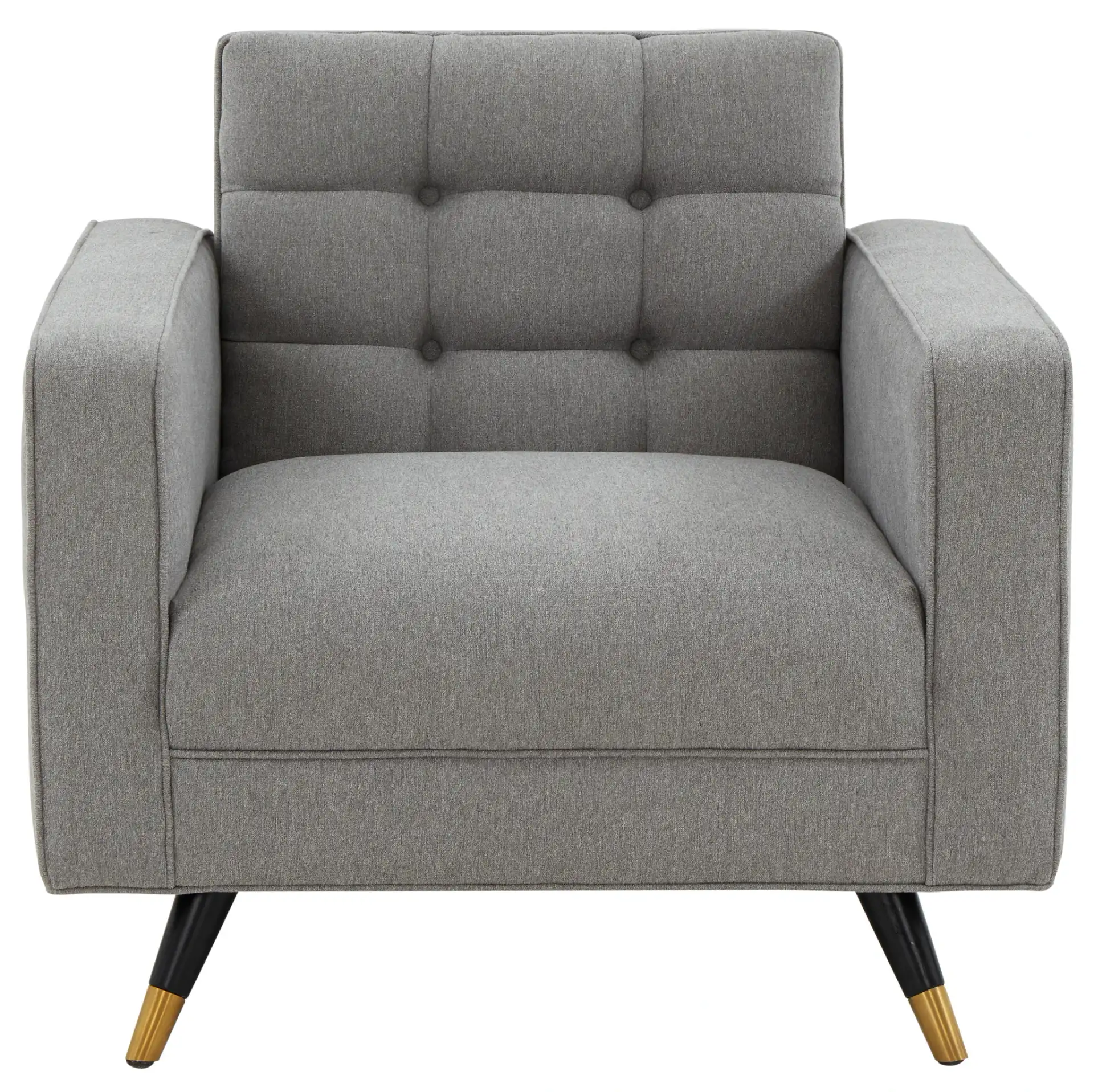 Bradson Tufted Back Accent Chair in Light Gray / Black, detail view