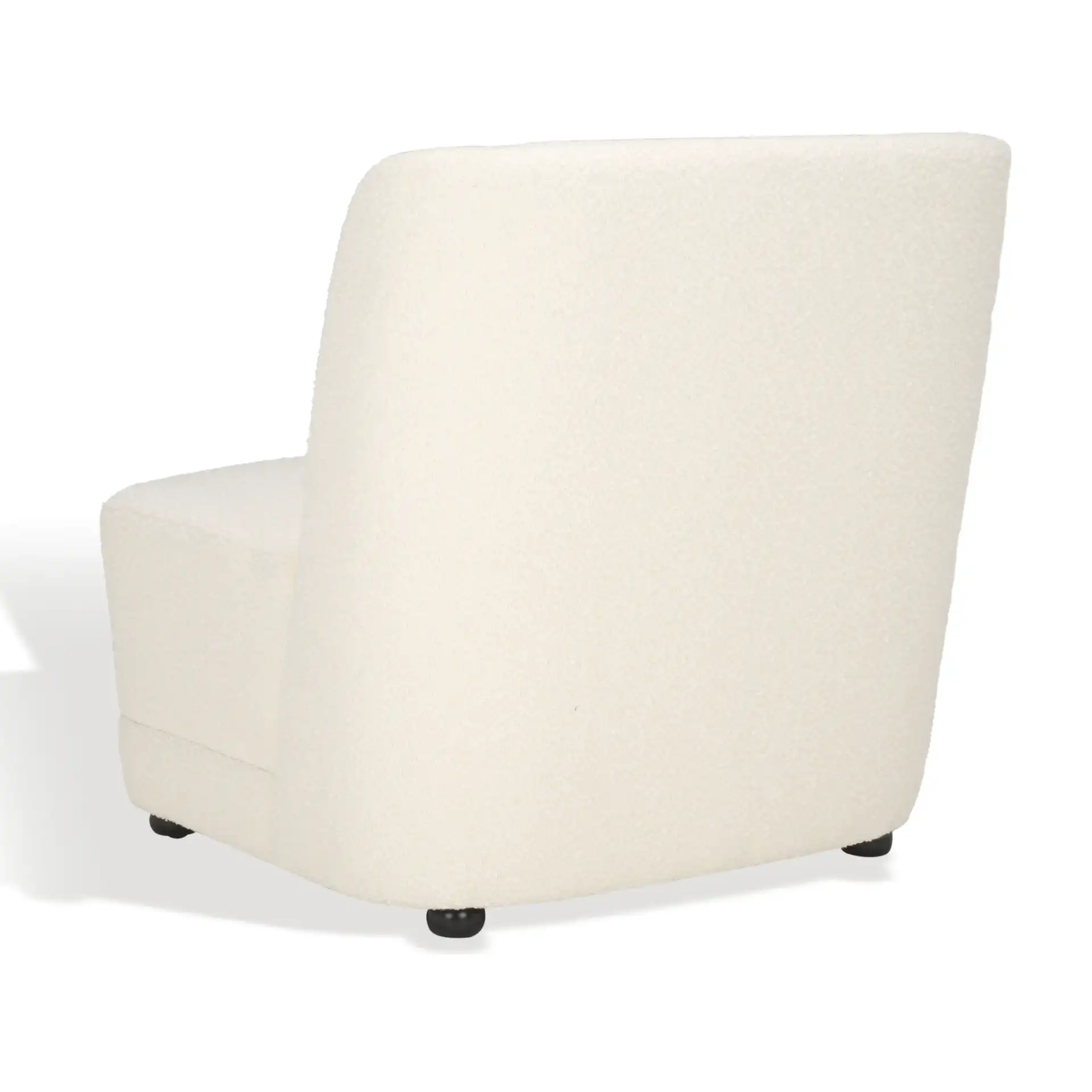 Nessa Boucle Accent Chair in Ivory / Black, detail view