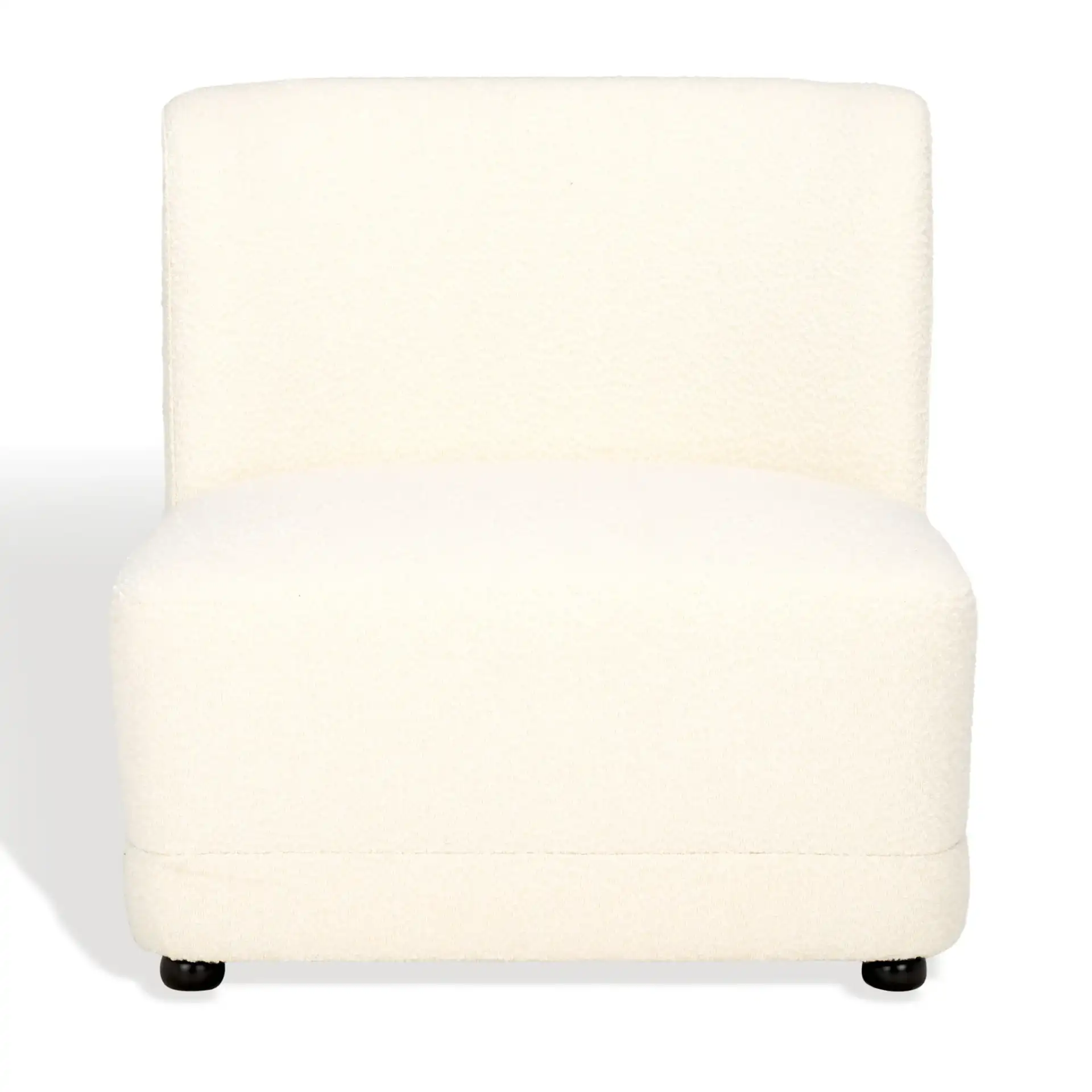 Nessa Boucle Accent Chair in Ivory / Black, detail view
