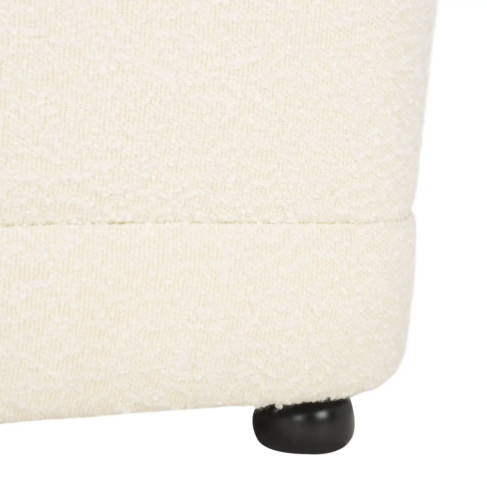 Nessa Boucle Accent Chair in Ivory / Black, detail view