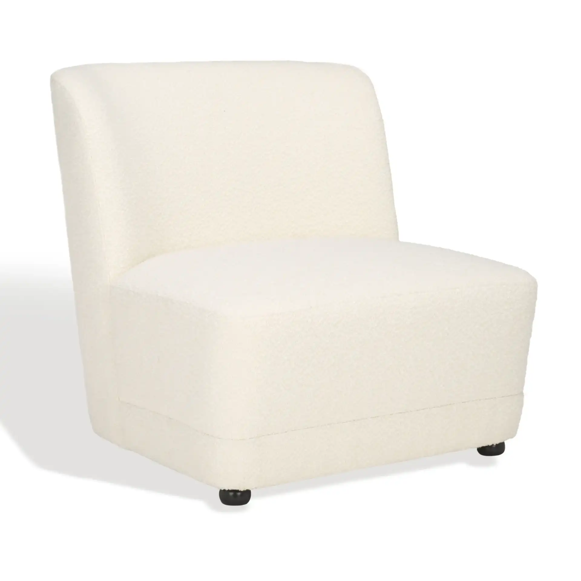 Nessa Boucle Accent Chair in Ivory / Black