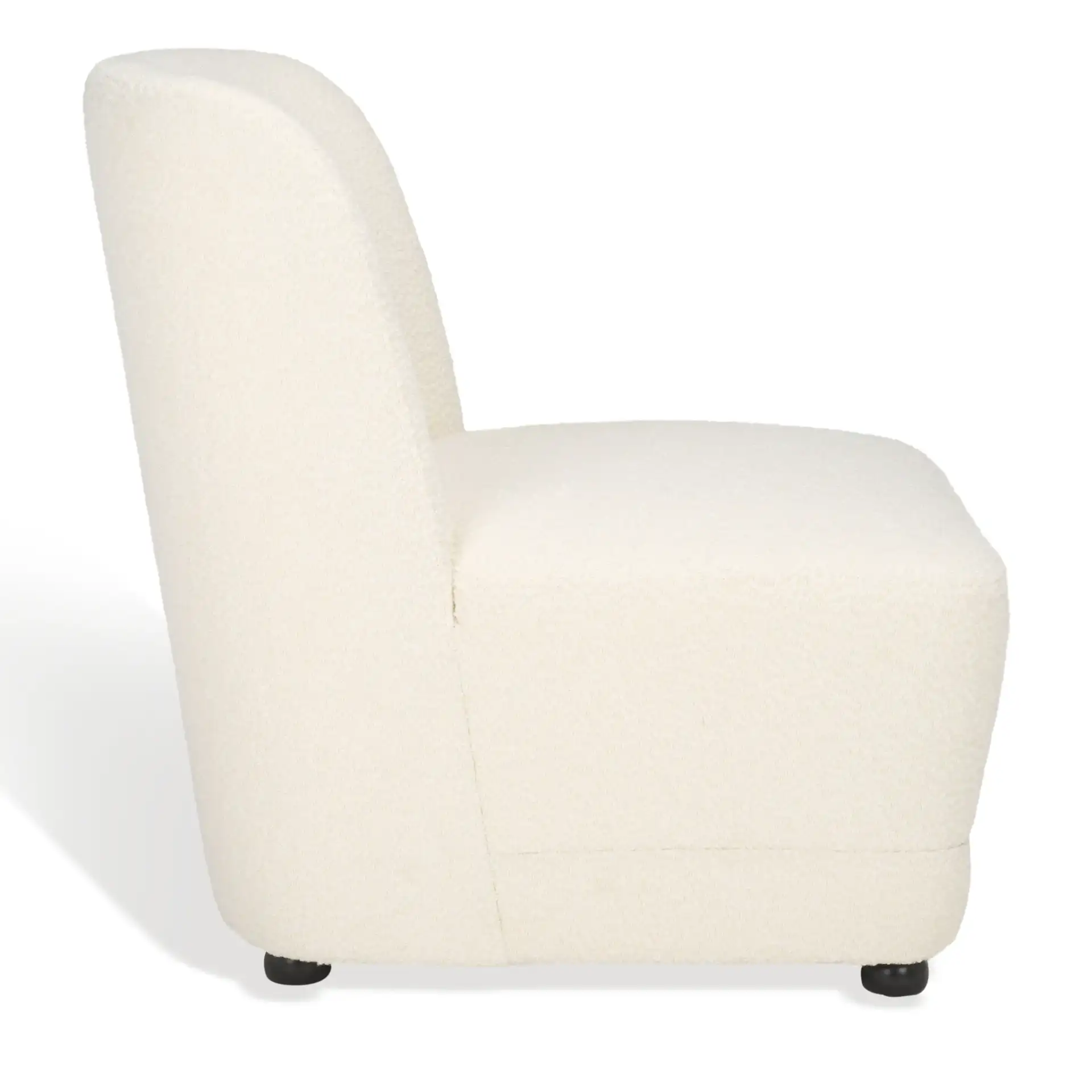 Nessa Boucle Accent Chair in Ivory / Black, detail view