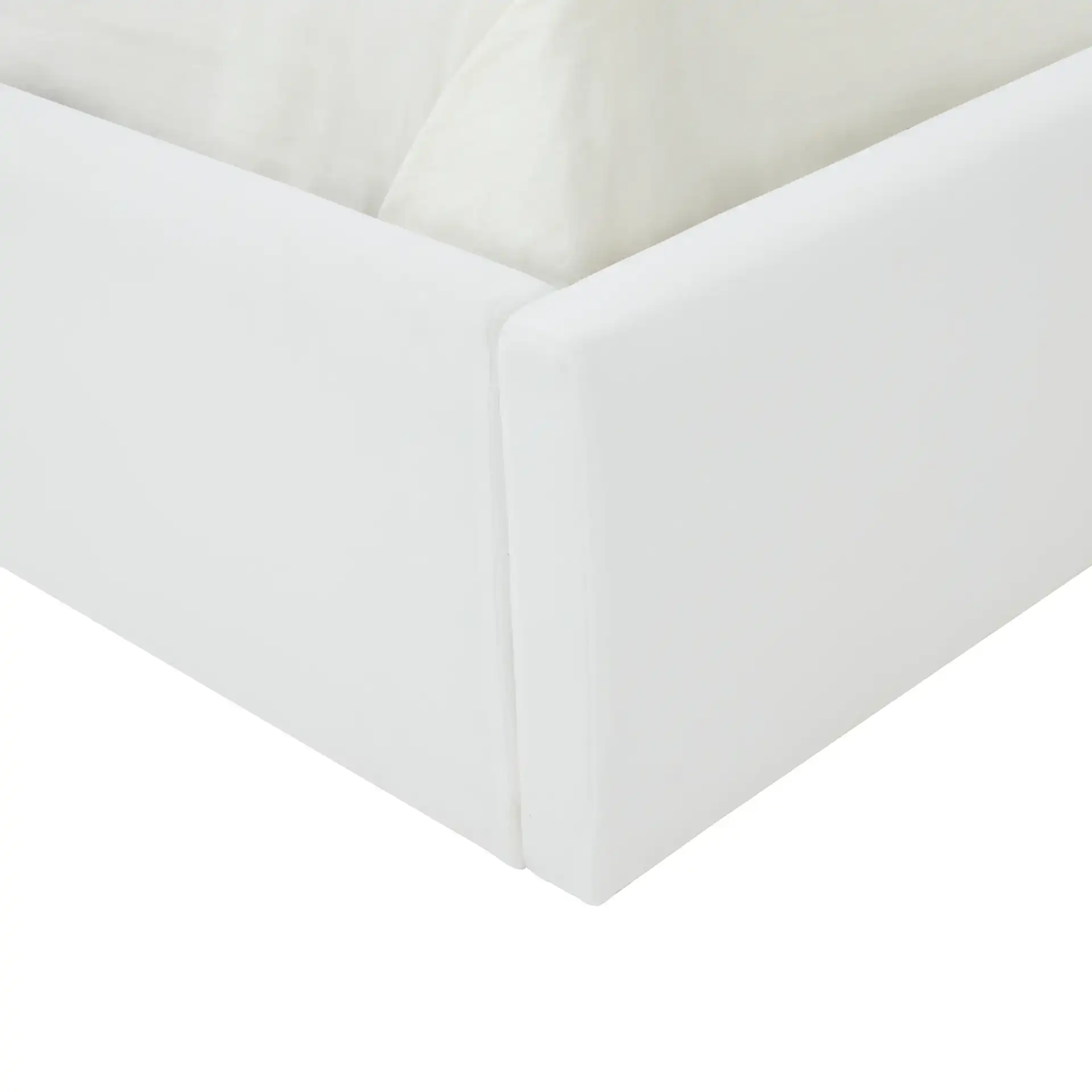 Rosita Low Profile Tufted Bed in Ivory in a styled room
