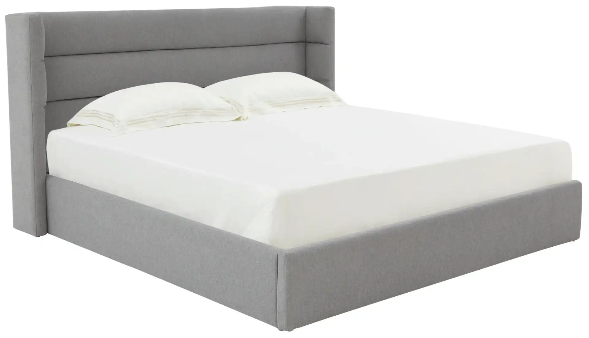 Olivianna Low Profile Bed in Light Gray, detail view