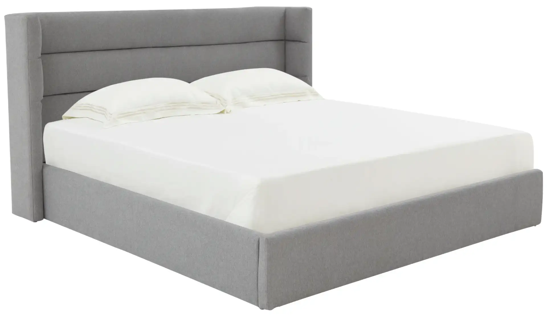 Olivianna Low Profile Bed in Light Gray, detail view