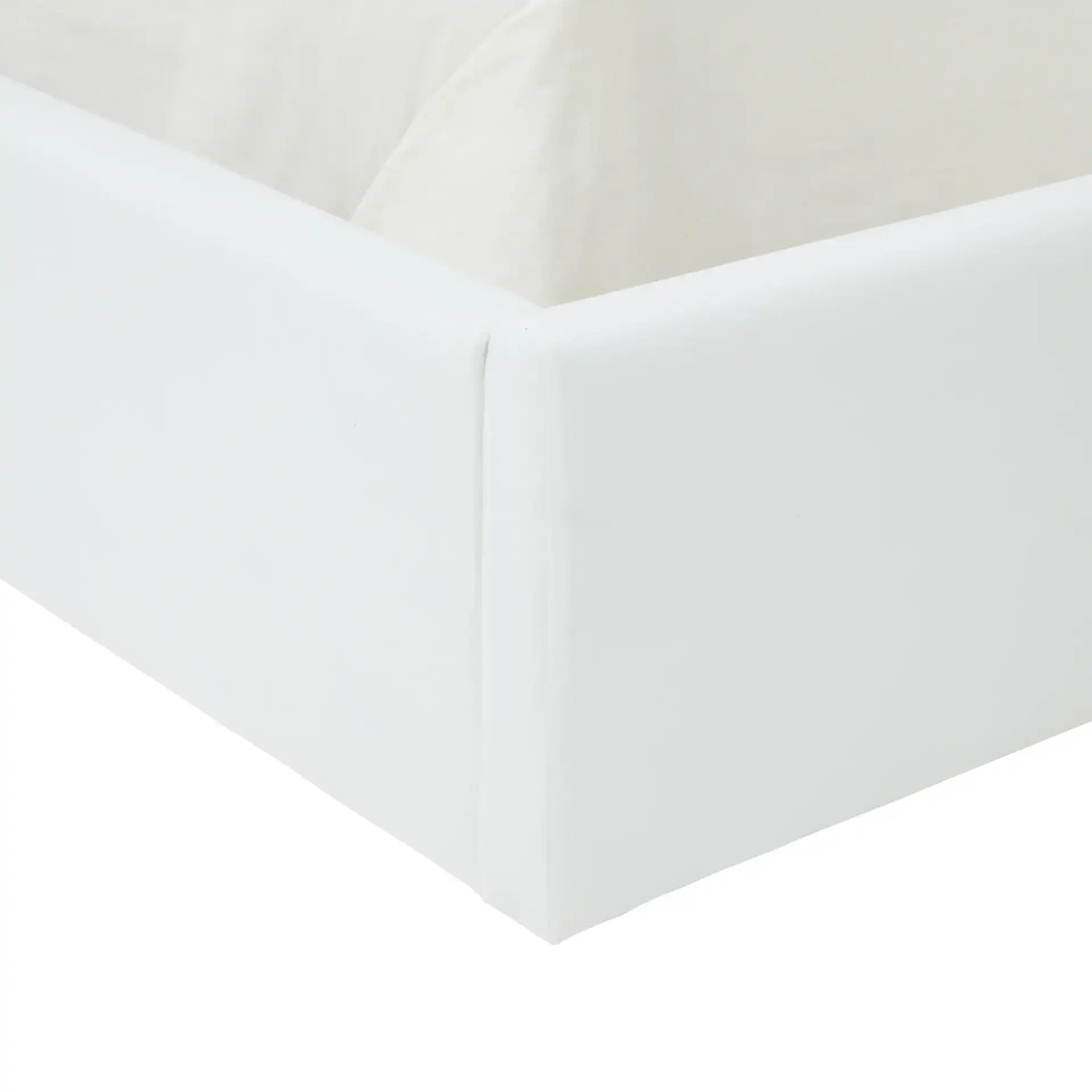Jaybella Low-Profile Tufted Bed in Ivory in a styled room