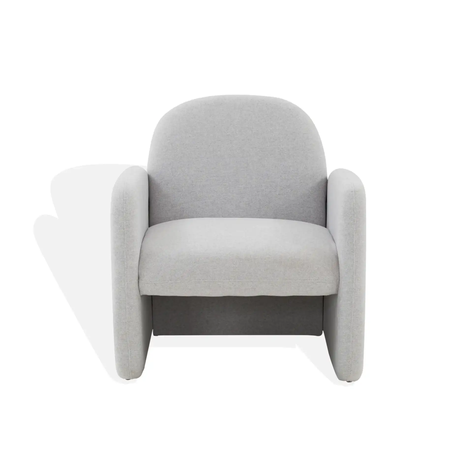 Patsy Chiclet Accent Chair in Light Gray, detail view