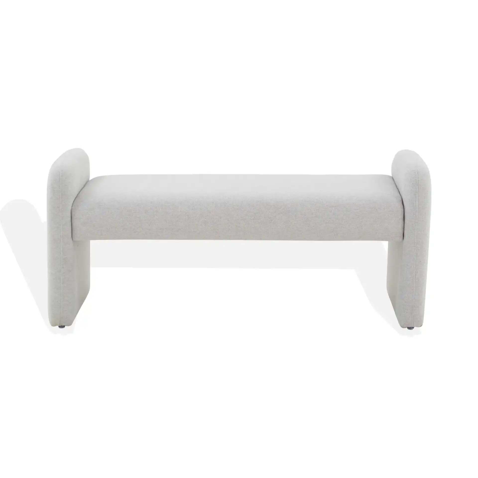 Patsy Chiclet Bench in Light Gray, detail view