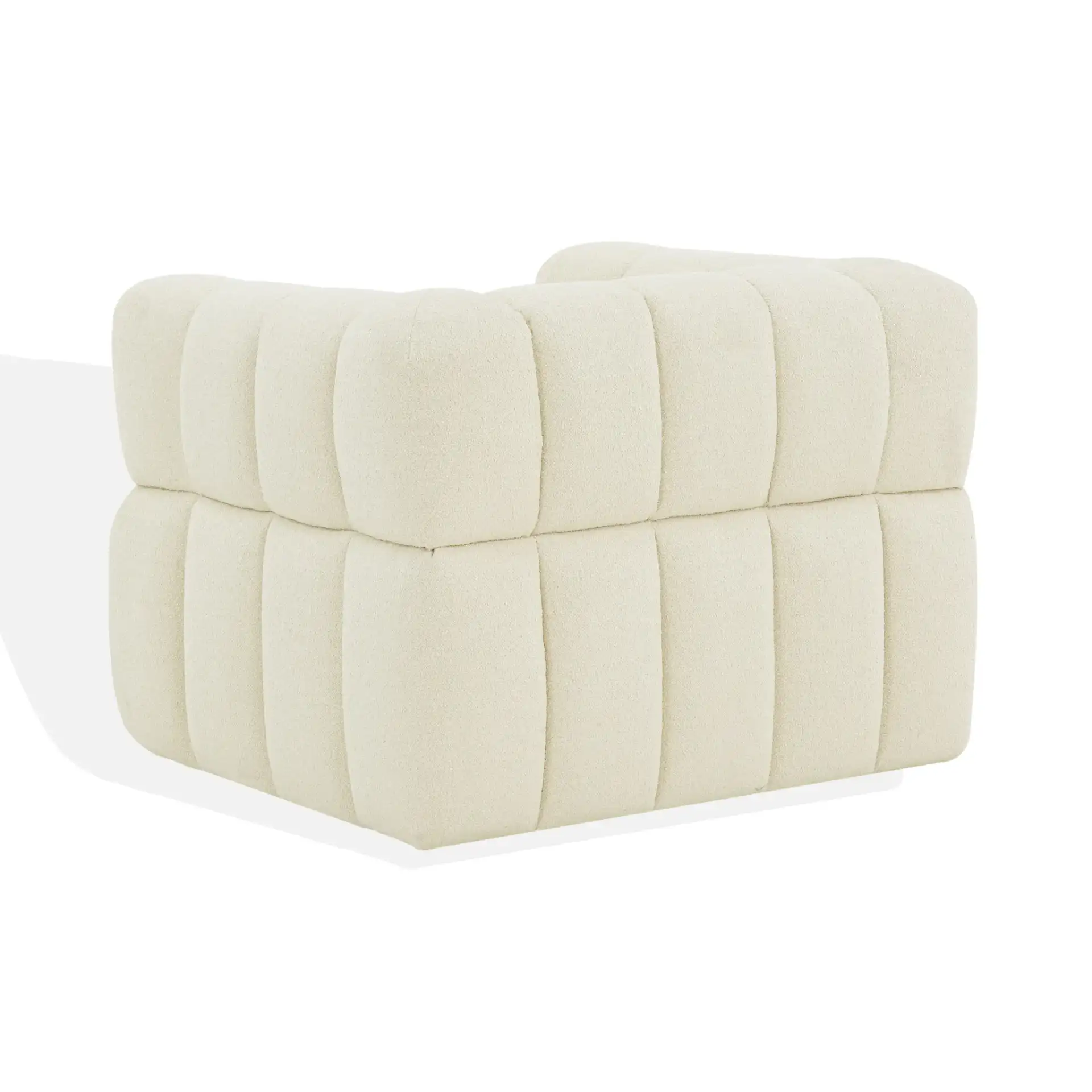 Calyna Boucle Accent Chair in Light Gray, detail view
