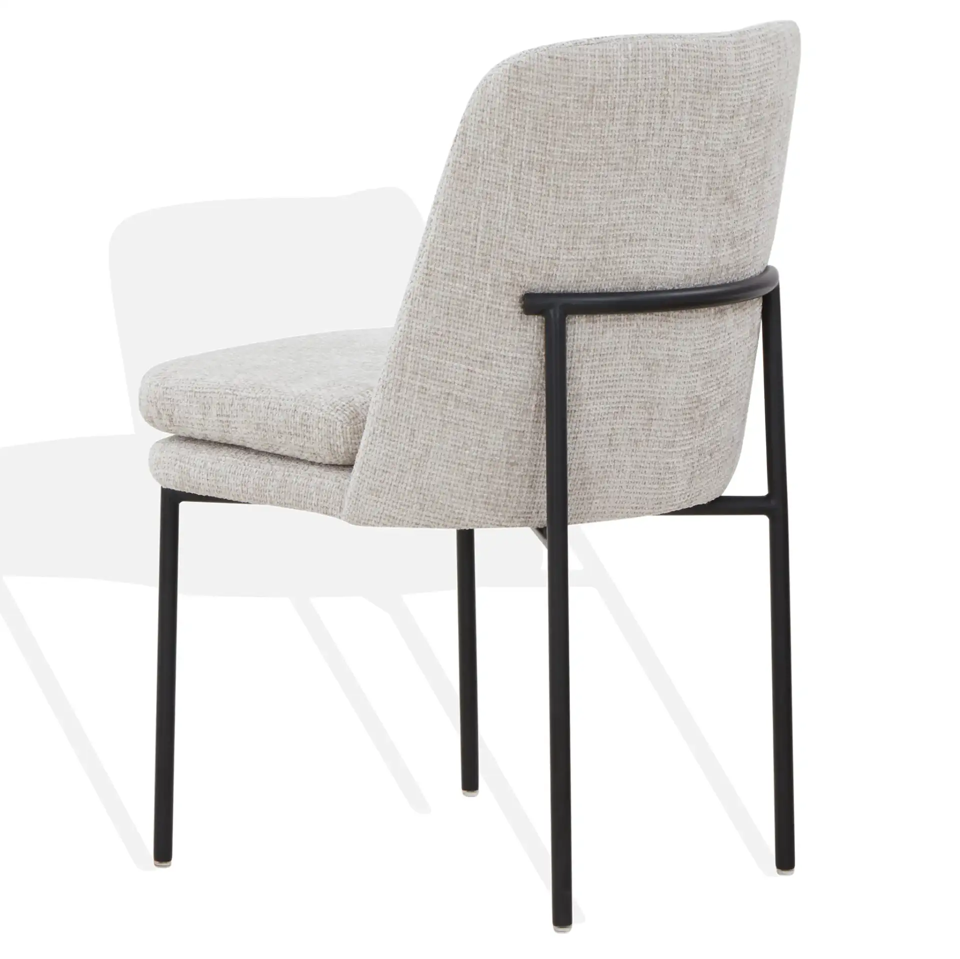 Tamarie Chenille Dining Chair in Light Gray / Black, detail view