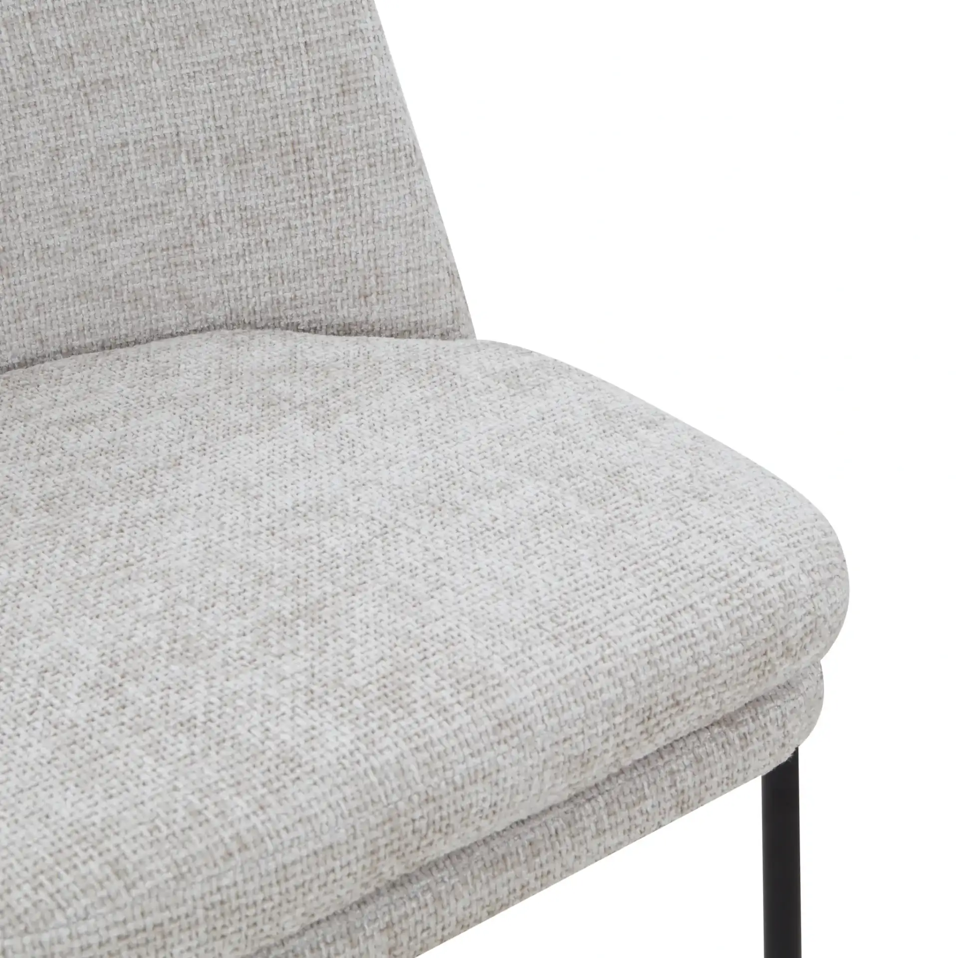 Tamarie Chenille Dining Chair in Light Gray / Black in a styled room