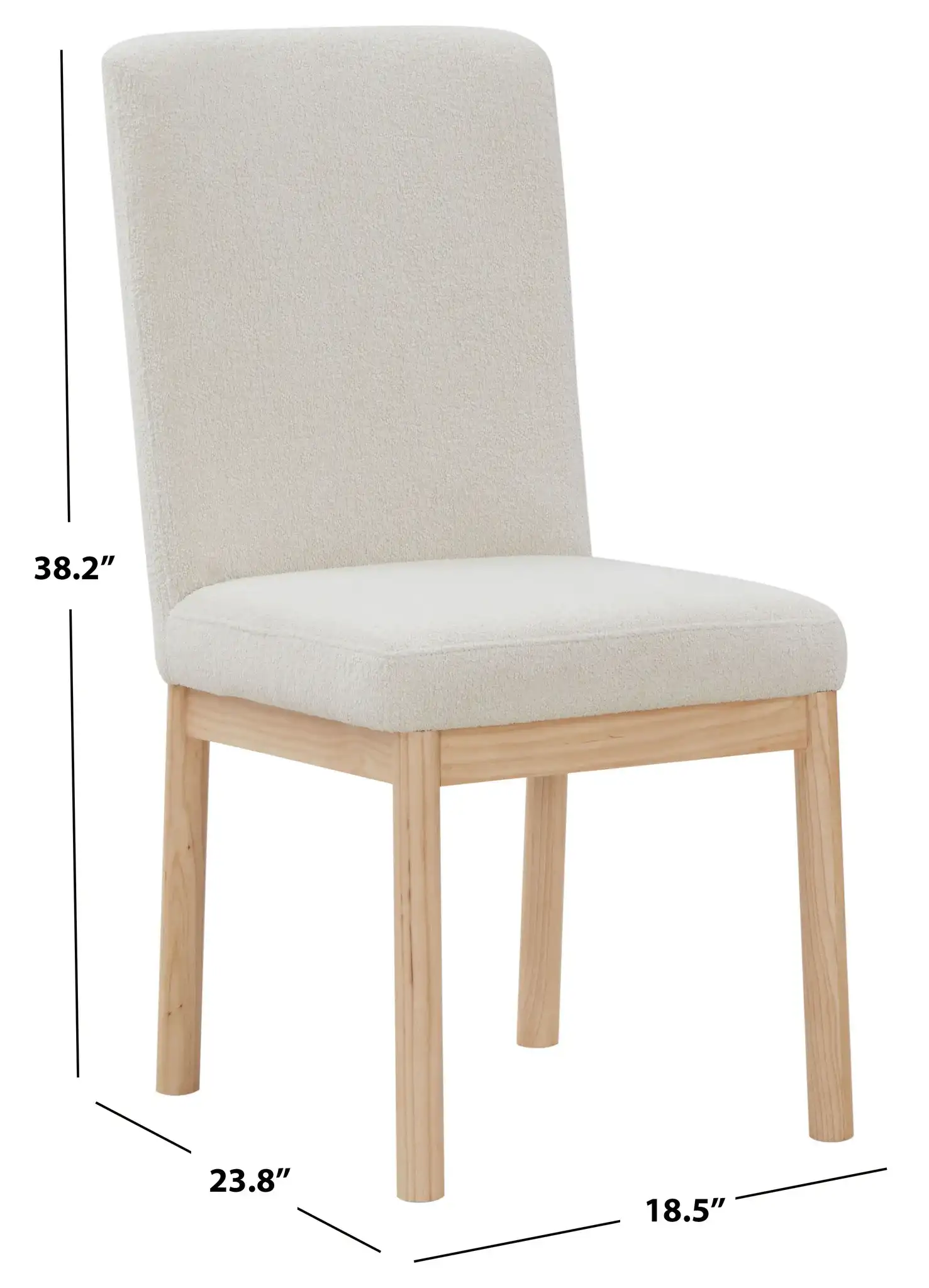 Halcy Boucle Dining Chair in Cream / Natural, detail view