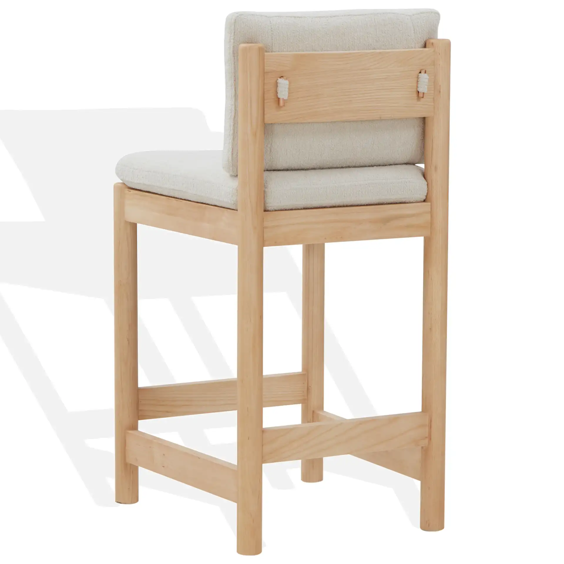 Kalmia Boucle Counter Stool in Oatmeal / Natural, detail view