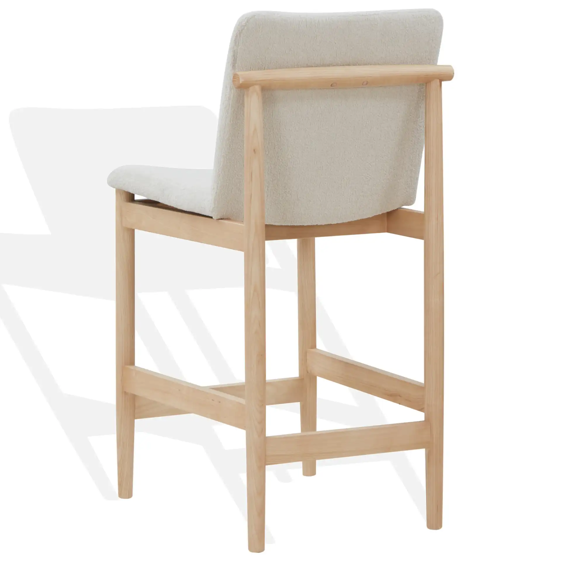 Abriella Boucle Counter Stool in Oatmeal / Natural, detail view