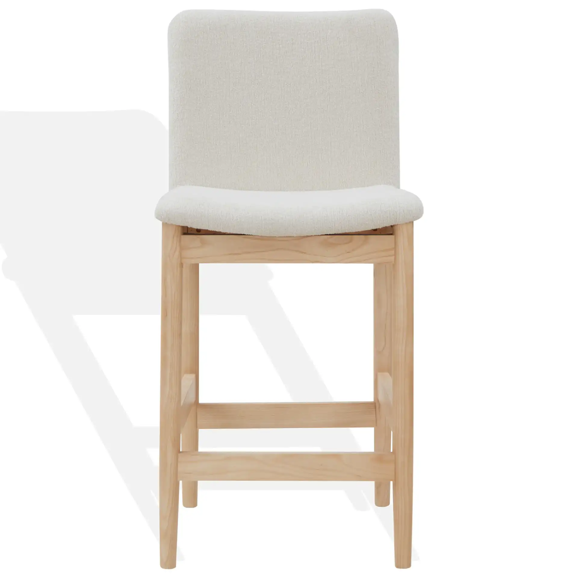 Abriella Boucle Counter Stool in Oatmeal / Natural, detail view