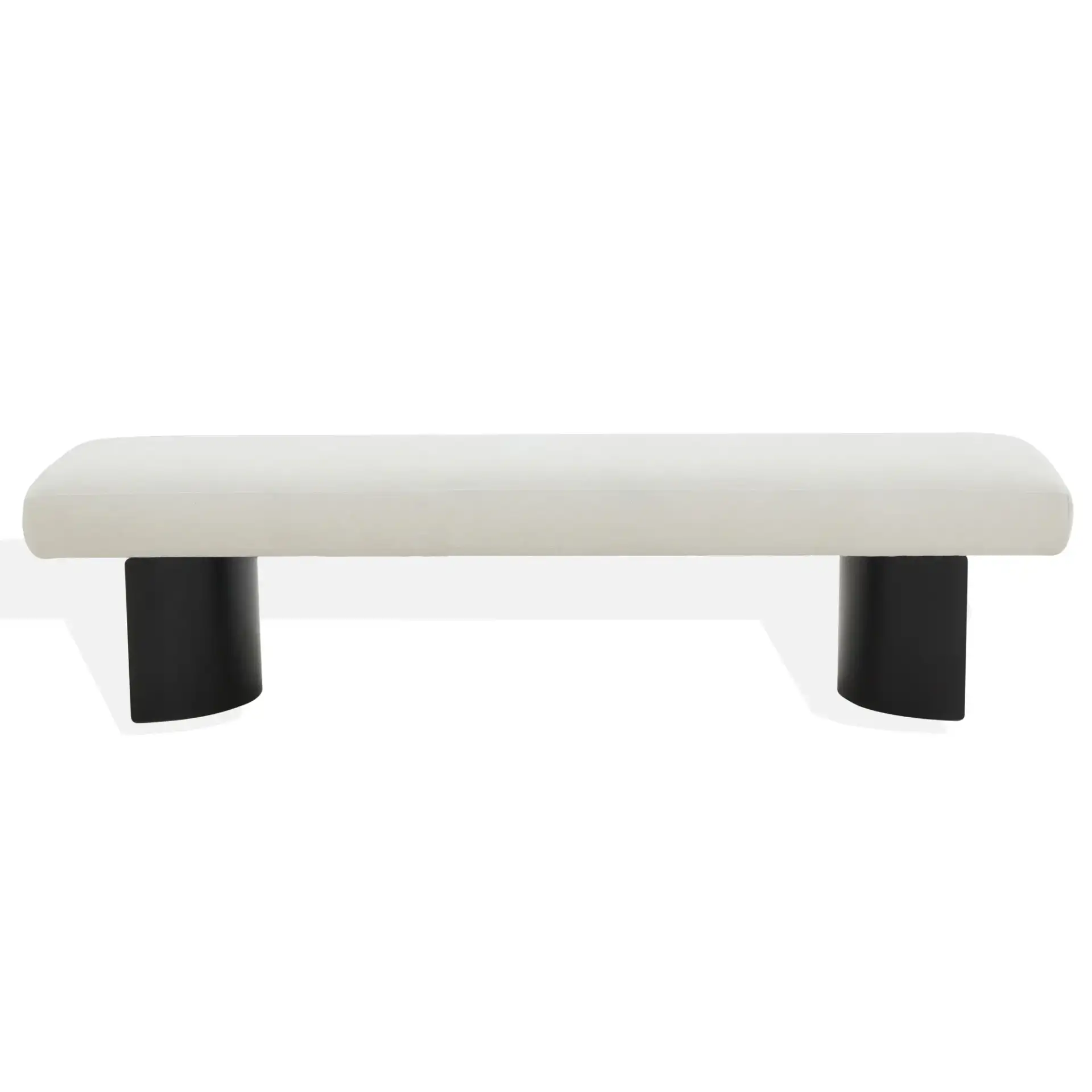 Raelee Metal Legs Bench in Brown / Black, detail view